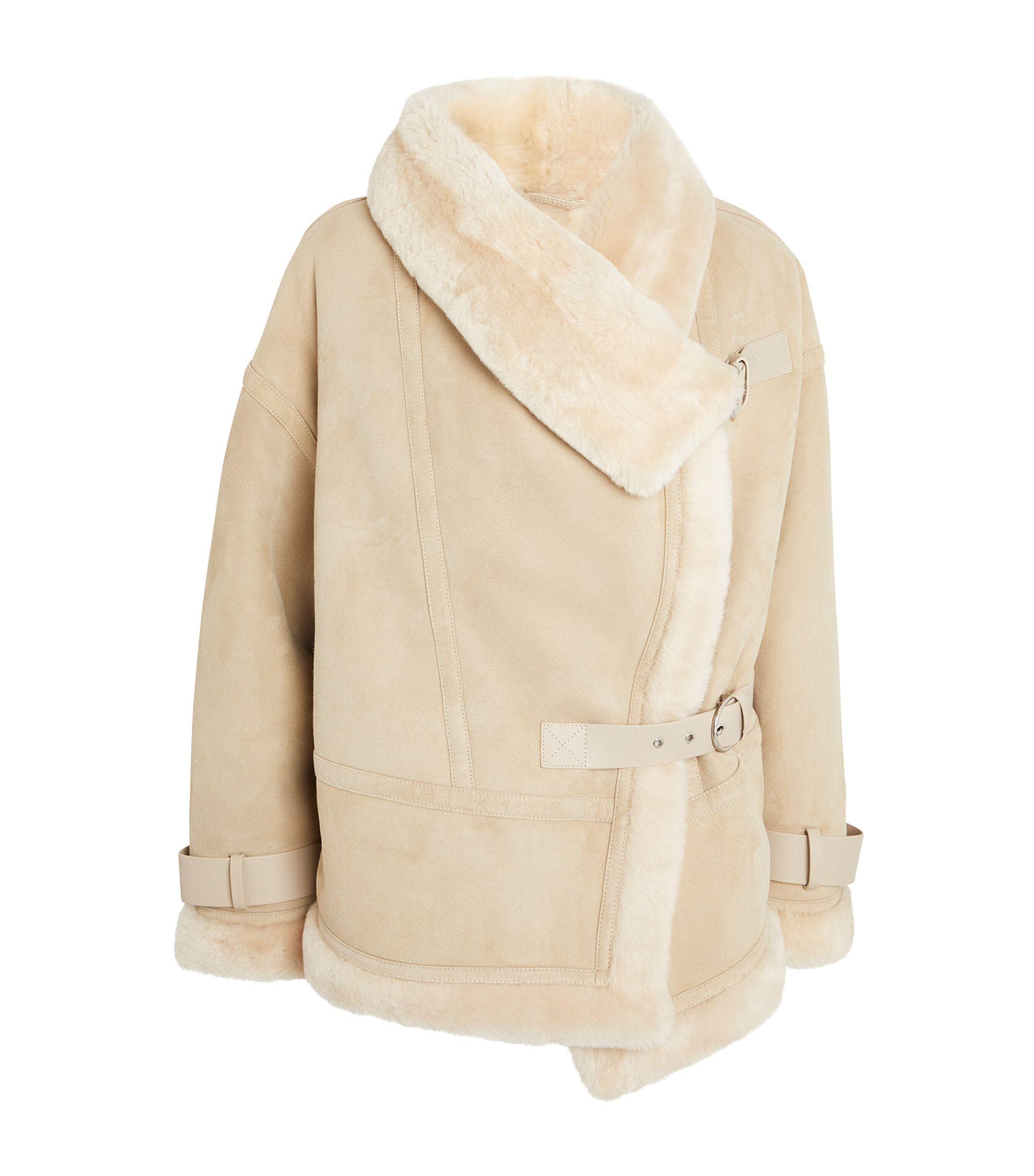 【関税込み】SHOREDITCH SKI CLUB DARLING SHERALING Shoreditch Ski Club Darling Cropped Shearling Jacket (Pebble