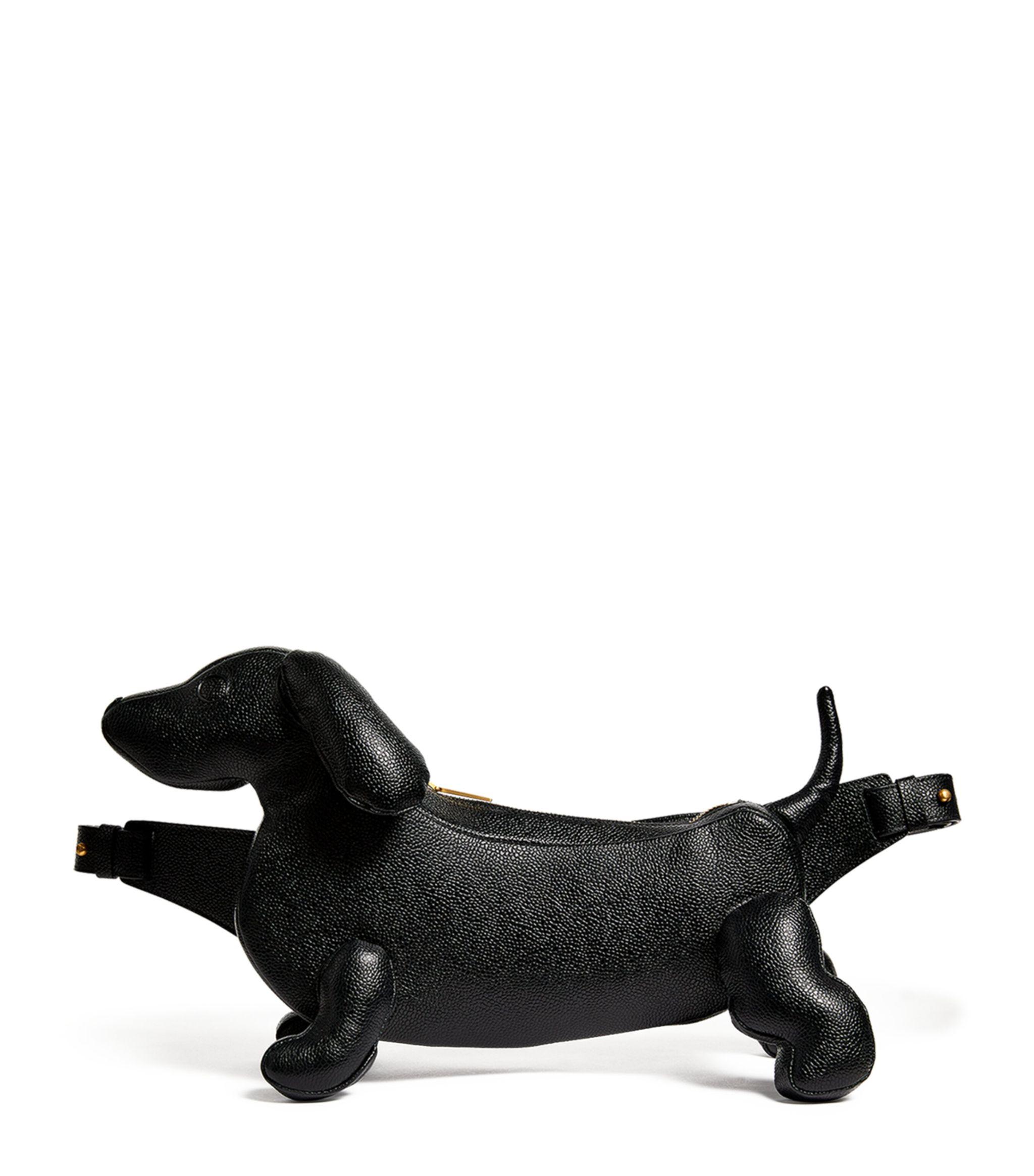 Thom Browne Hector Dog-Shaped Pebbled Leather Bag  Black duffle bag,  Leather duffle bag, Mens leather bag
