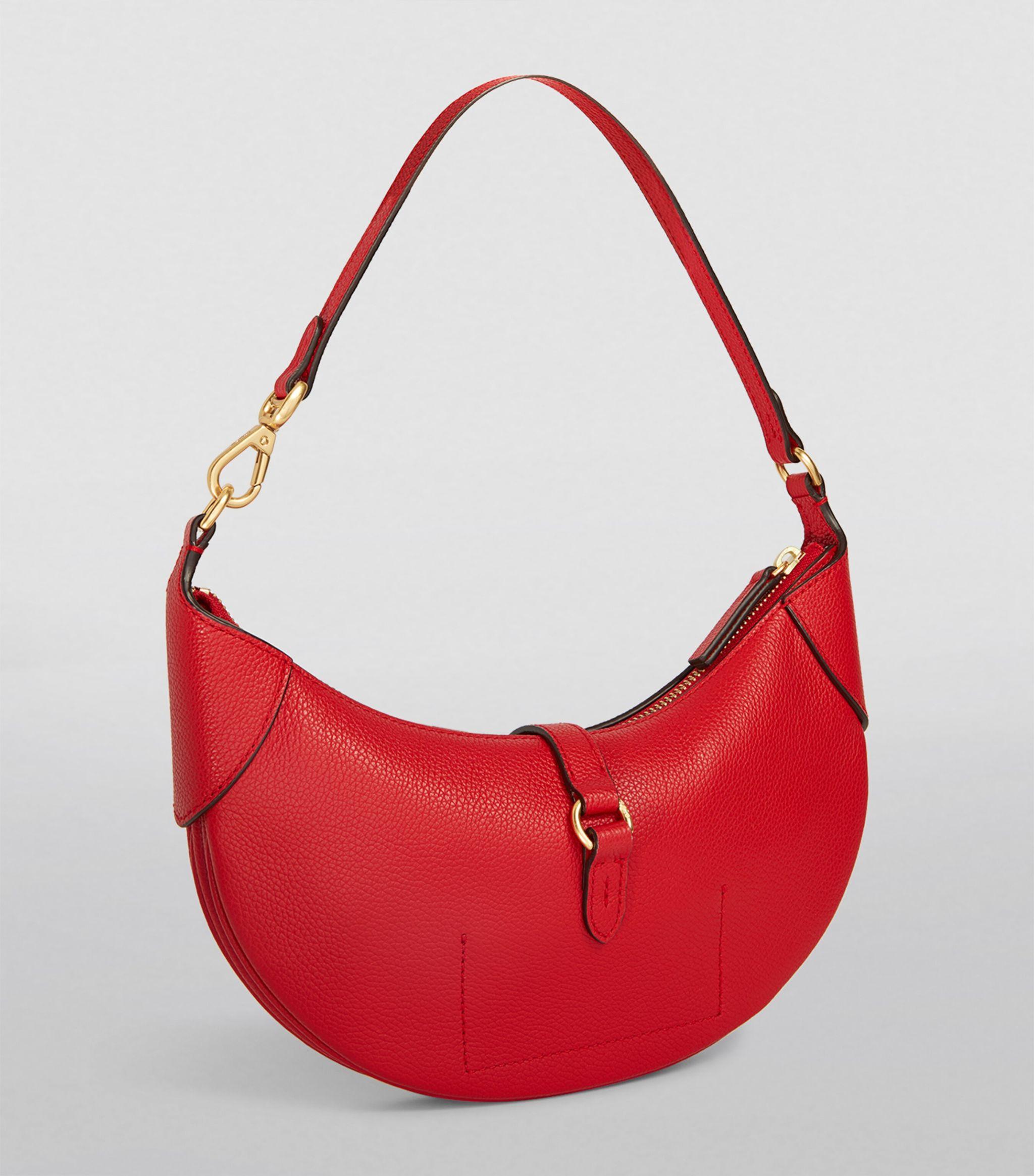 Polo Ralph Lauren Small Leather Polo Id Shoulder Bag in Red | Lyst