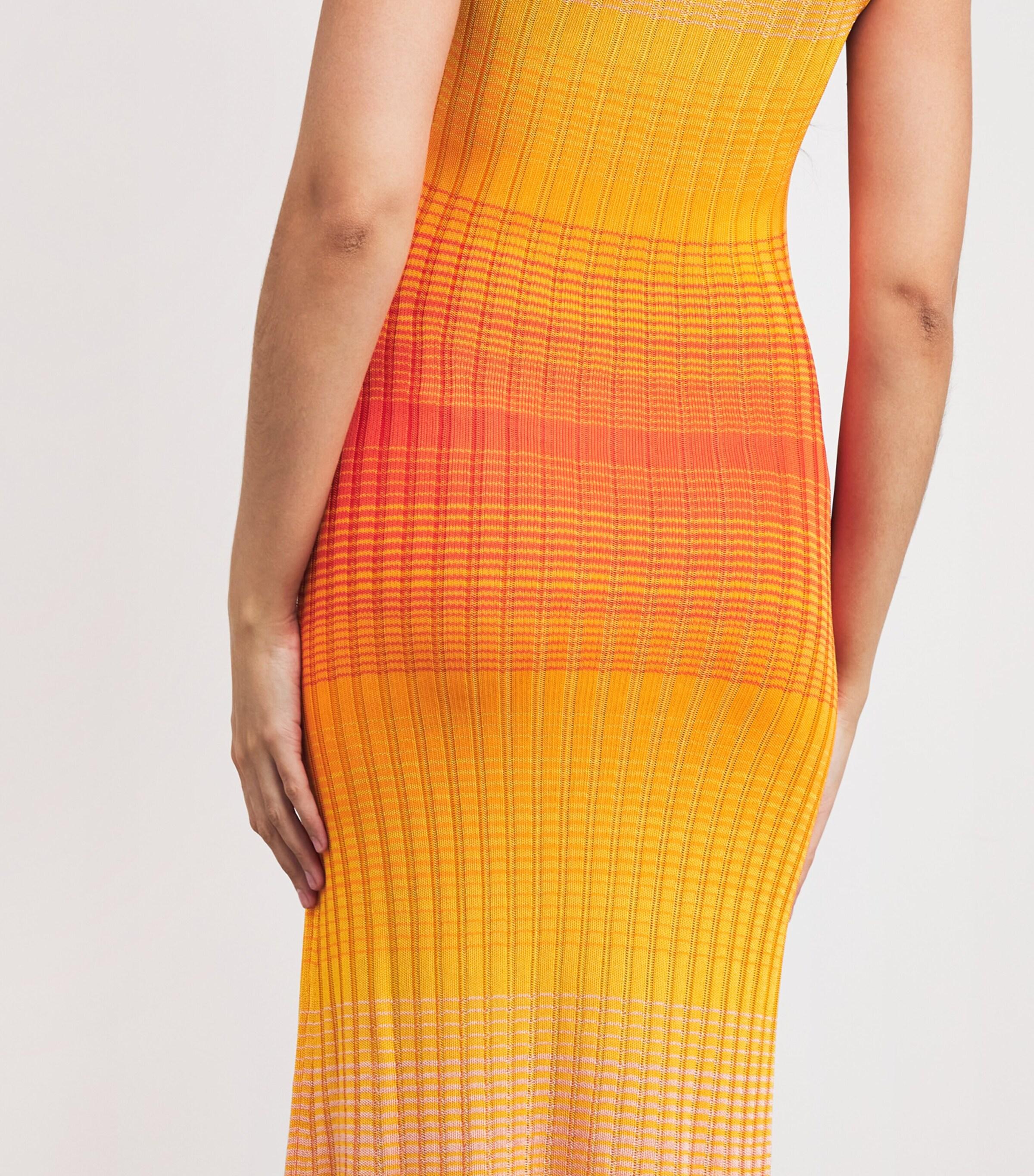 self-portrait viscose ribbed knit midi dress Pink Viscose Knit Midi Dress – self-portrait-US
