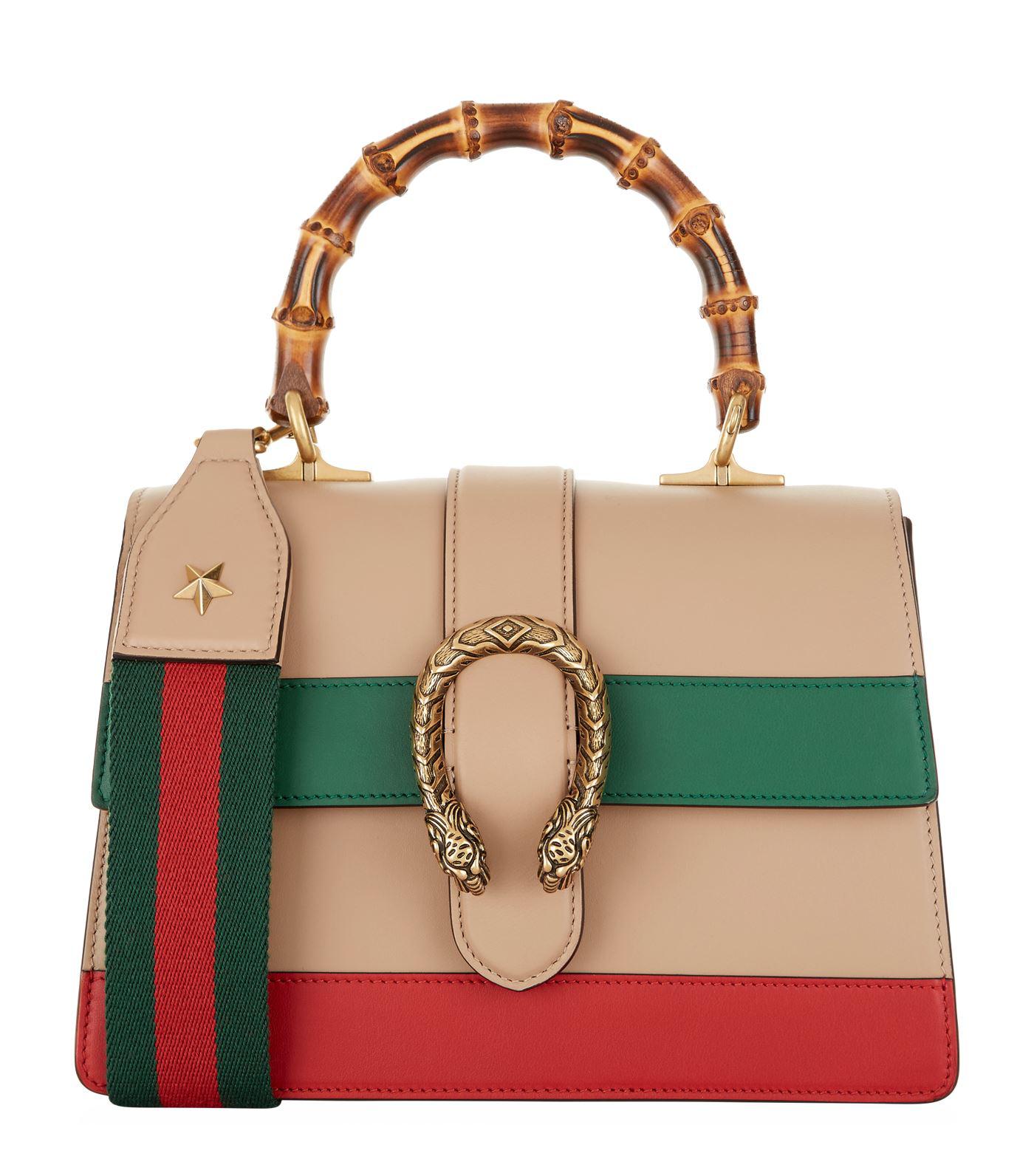 Gucci White Stripe Dionysus Small Bamboo Top Handle Bag IUCN Water