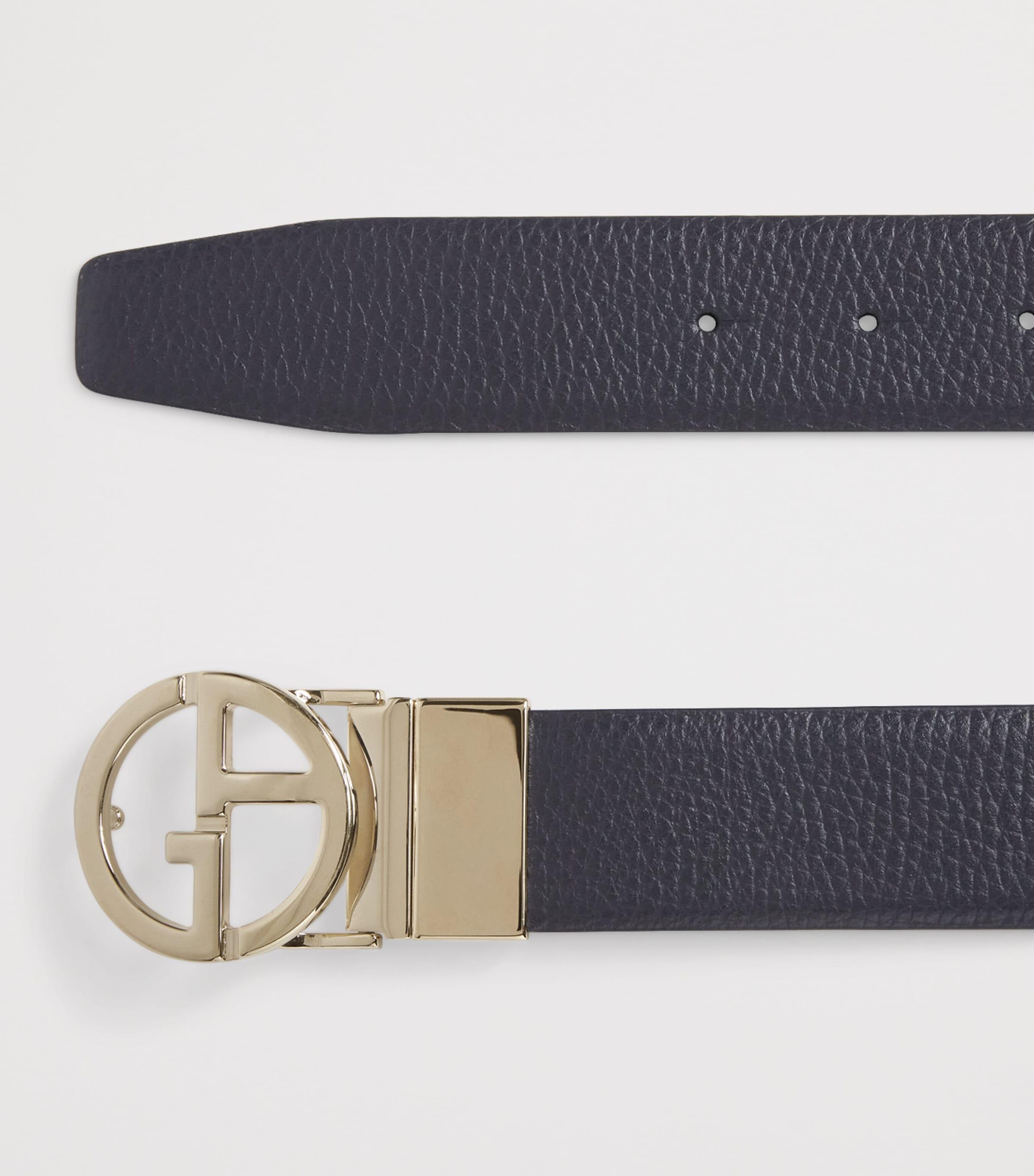 Giorgio Armani Leather Logo Belt in Black for Men | Lyst display picture 1