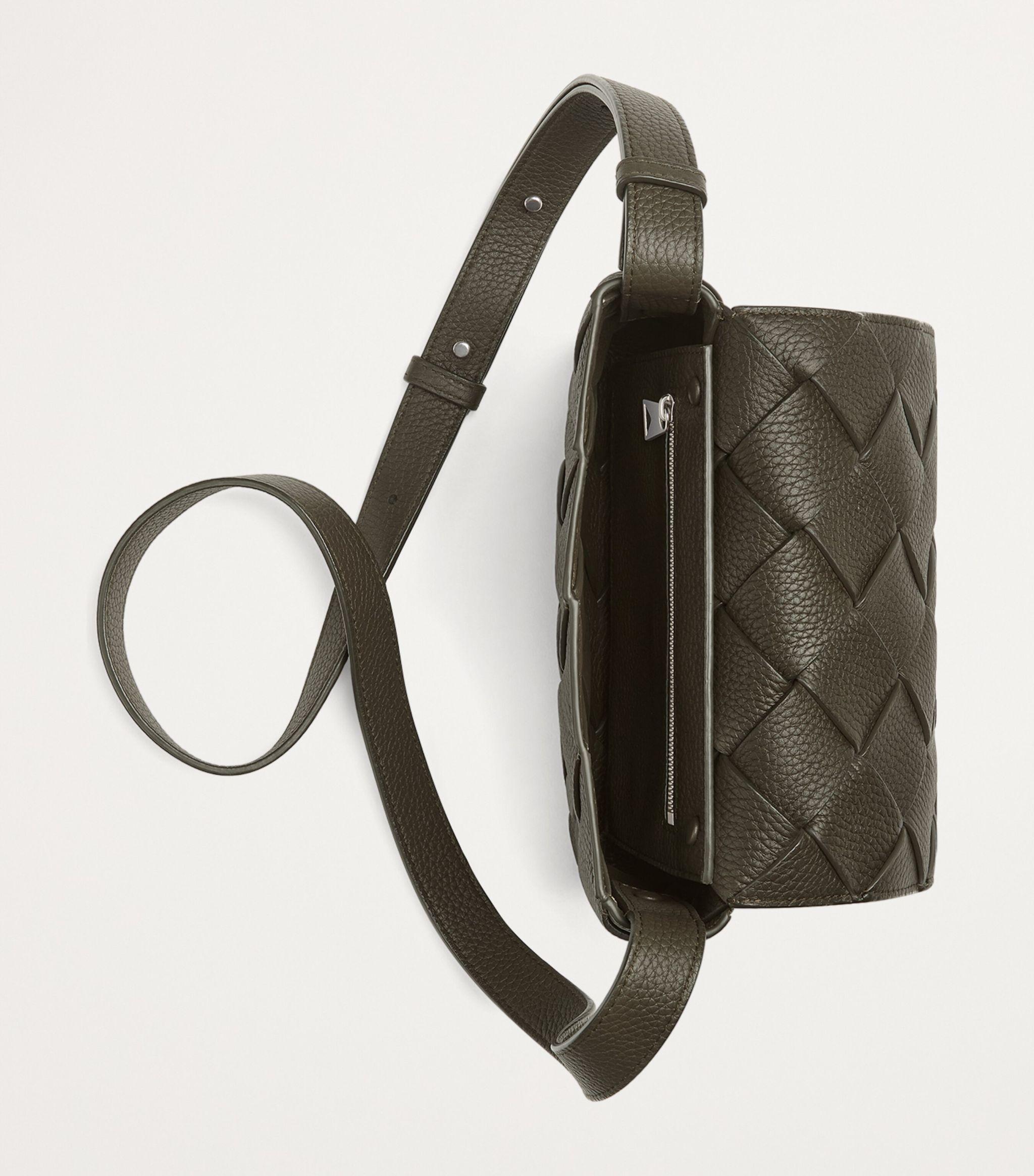 Bottega Veneta Small Leather Diago Cross-Body Bag in Black