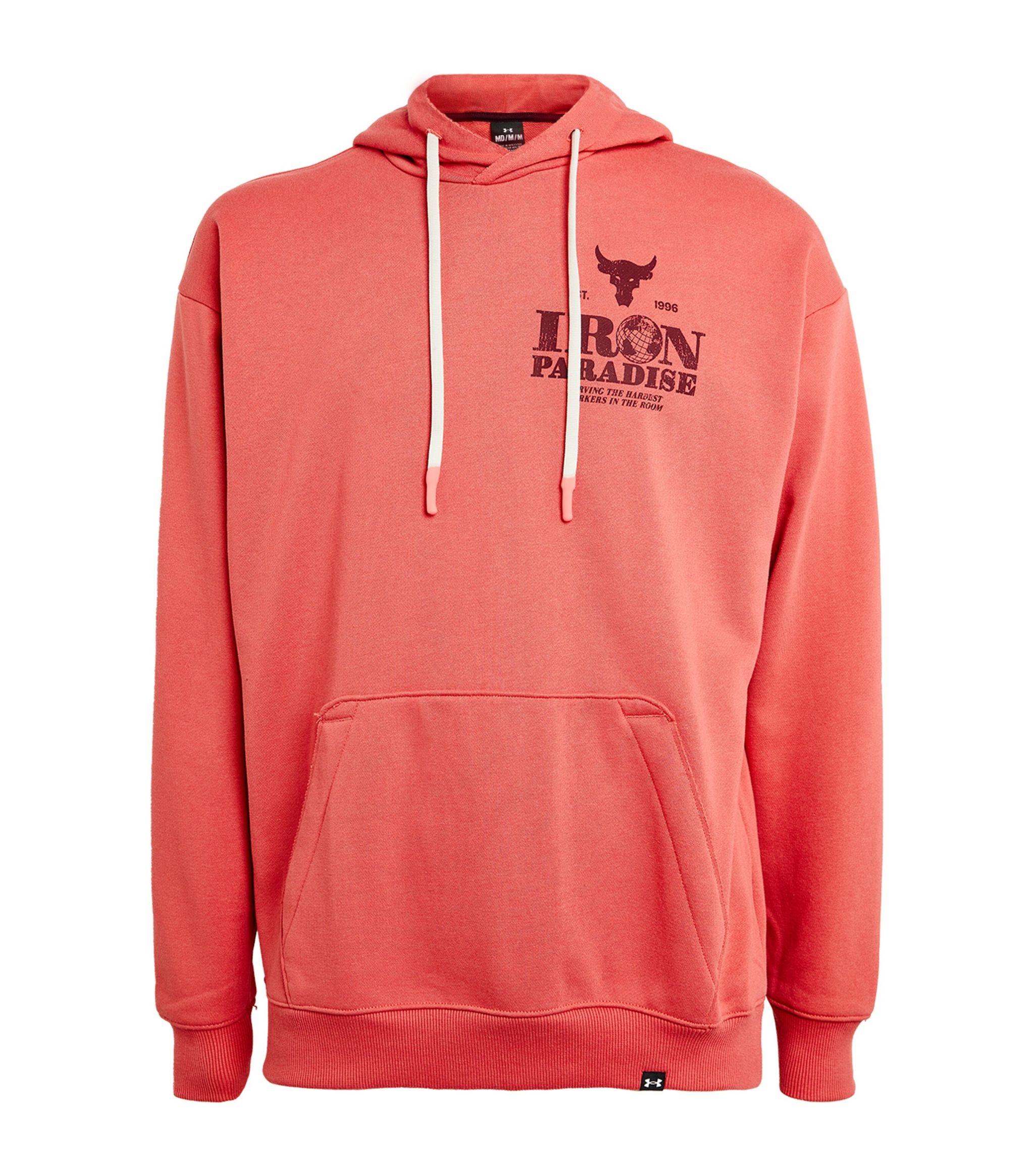 Under Armour Project Rock Iron Paradise Hoodie in Pink for Men | Lyst