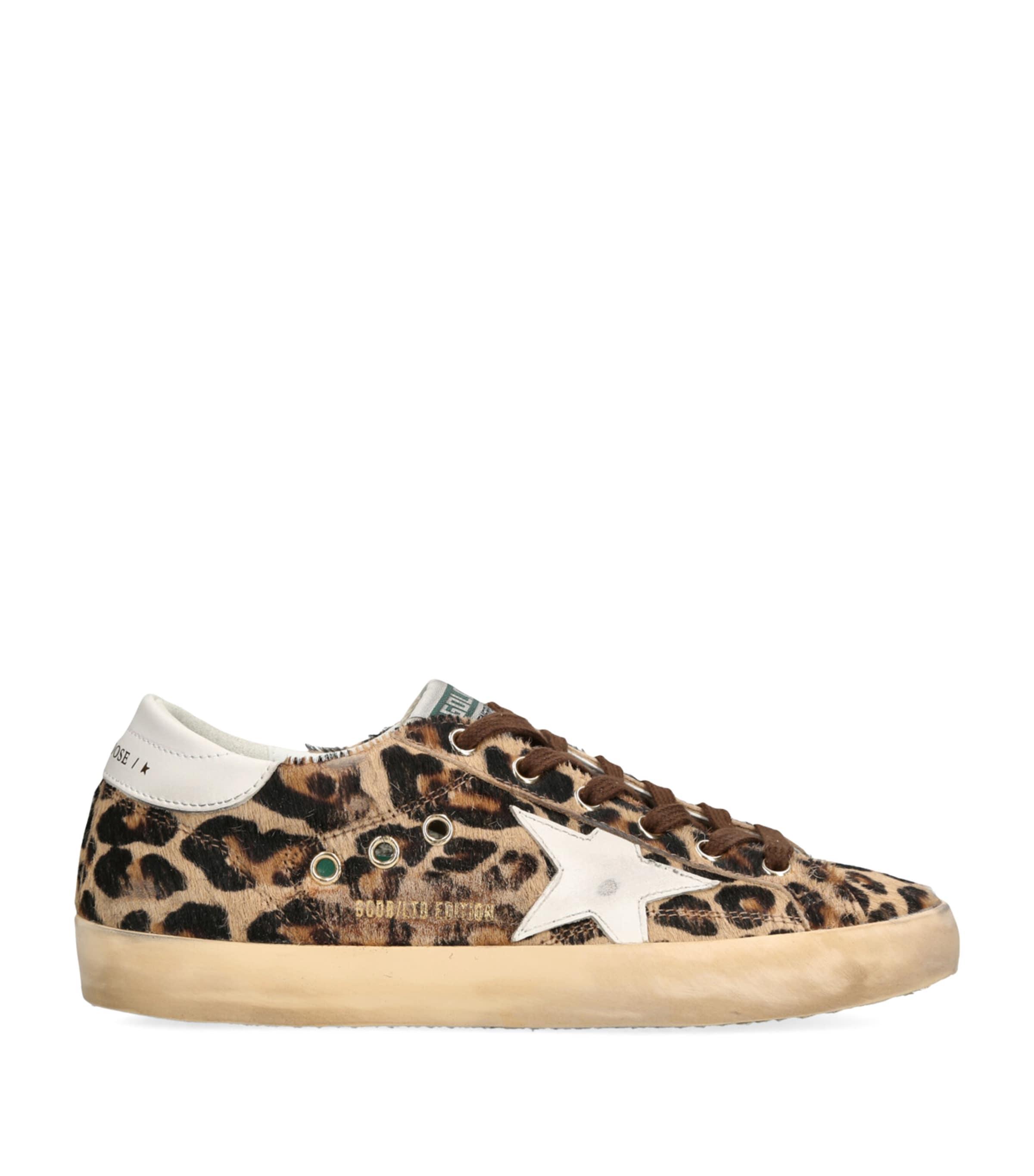 Designer Golden Goose Deluxe Brand Super-Star Leopard Sneakers for