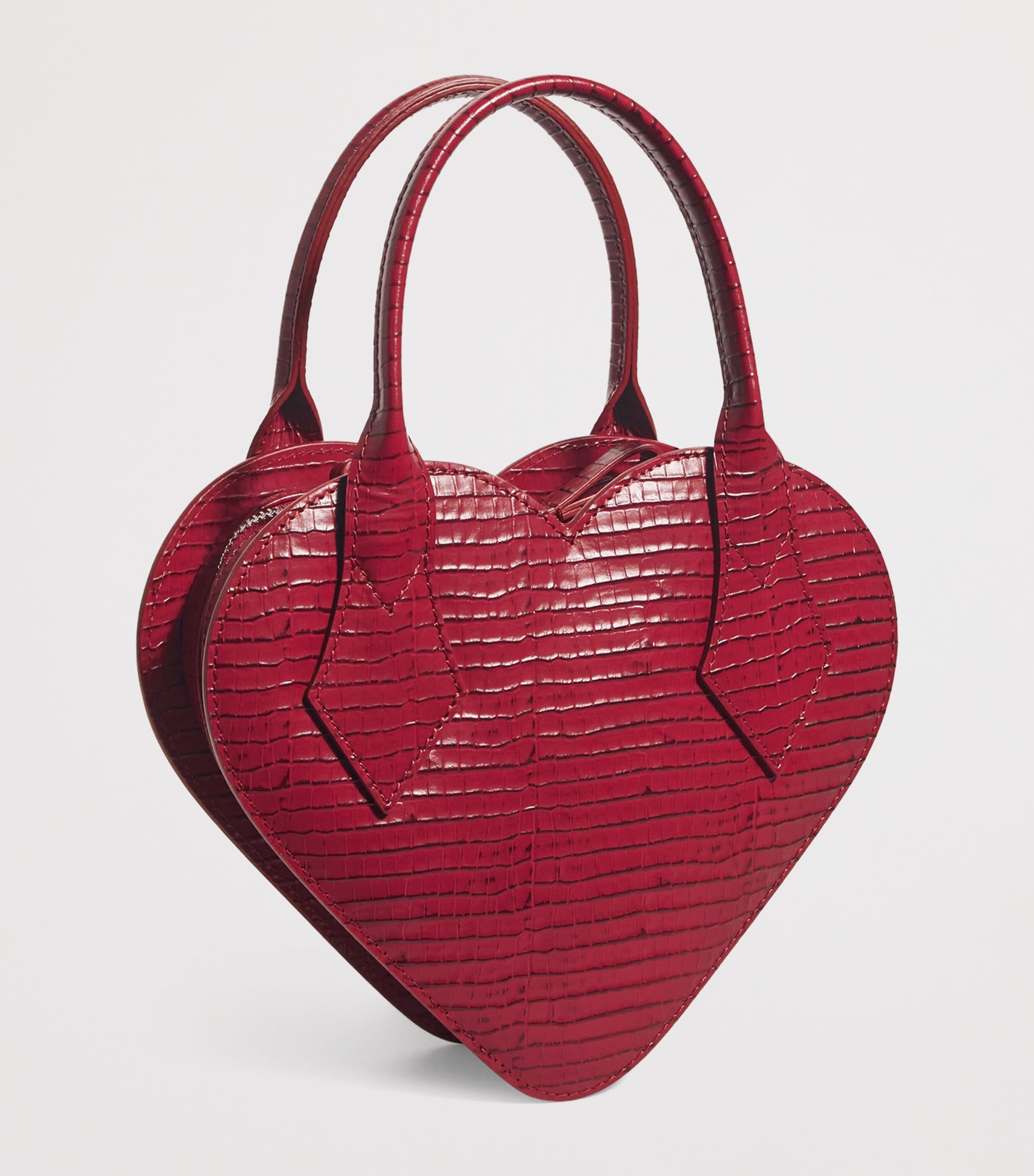 Vivienne Westwood Croc-Embossed Leather Josephine Heart Cross-Body 