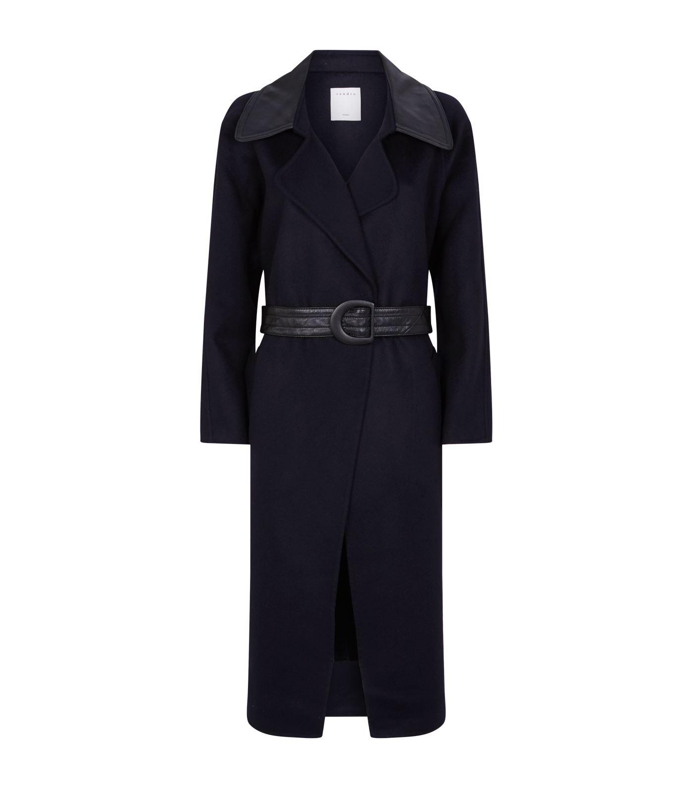 sandro double sided wool coat