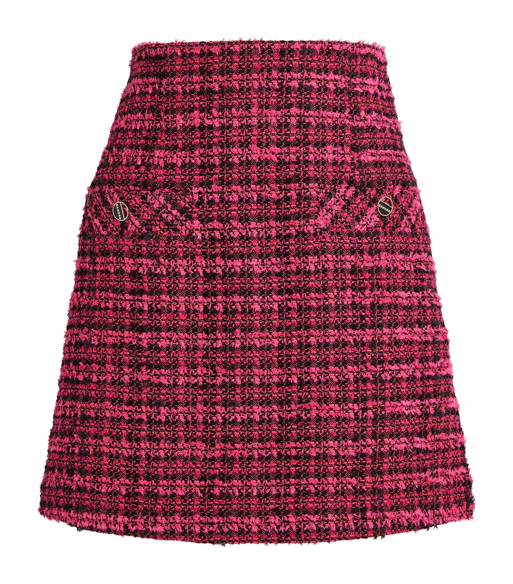 Sandro Bouclé Mini Skirt in Red | Lyst