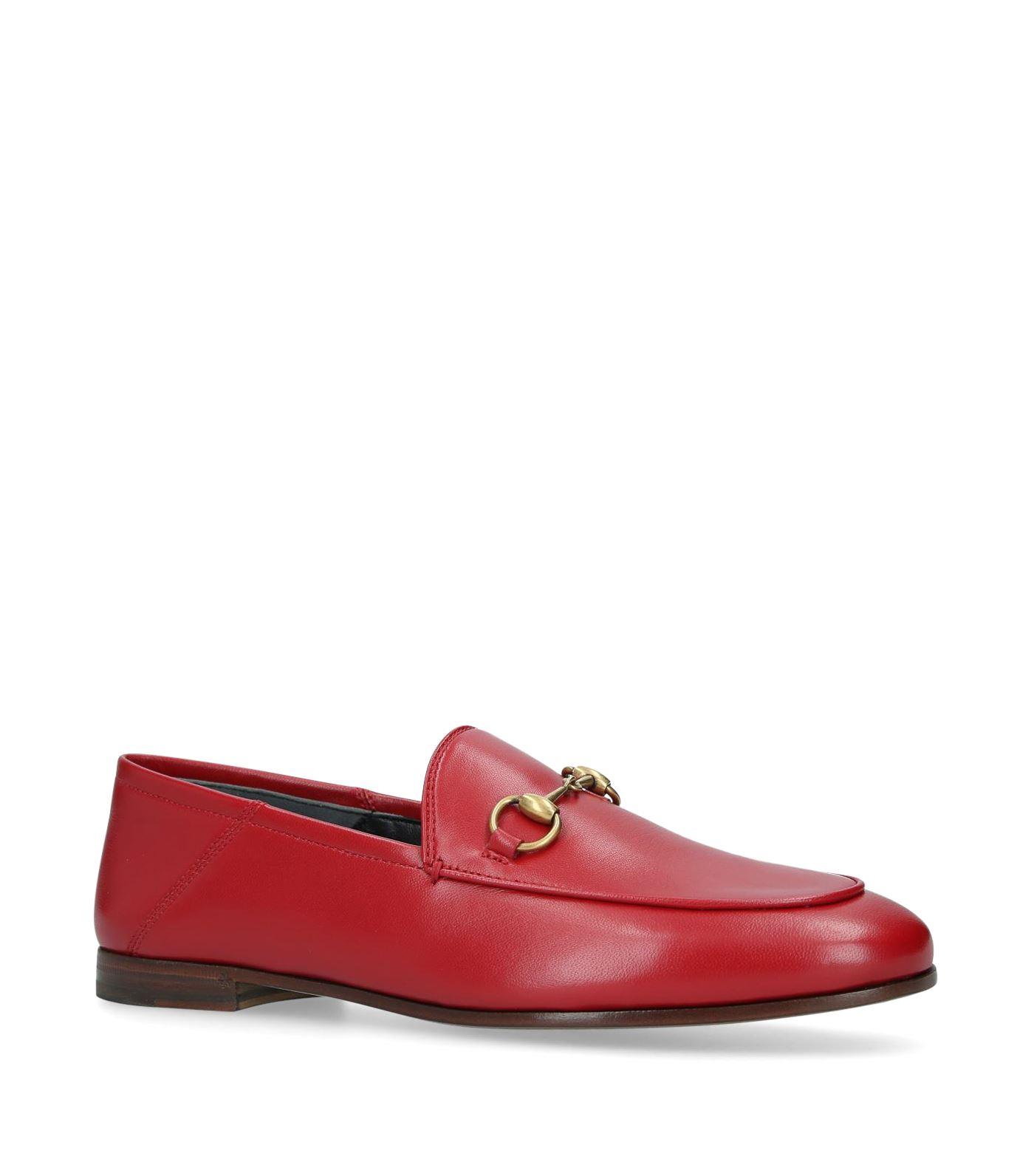 Gucci Leather Brixton Loafers in Dark Red Leather (Red) - Save 18% - Lyst