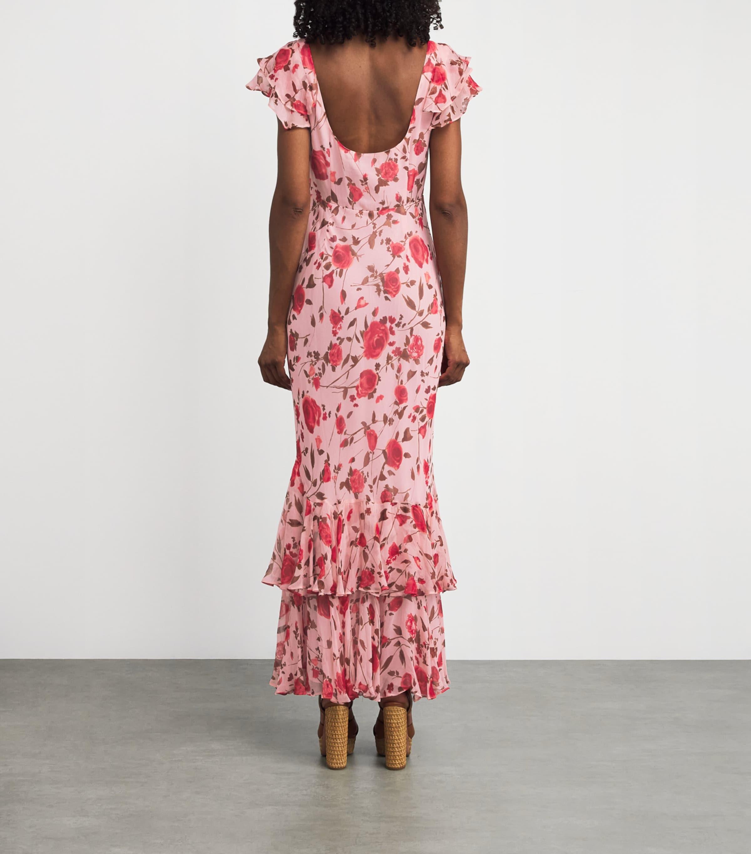 RIXO London Chiffon Floral Ordinia Maxi Dress in Pink | Lyst RIXO London Chiffon Floral Ordinia Maxi Dress in Pink | Lyst