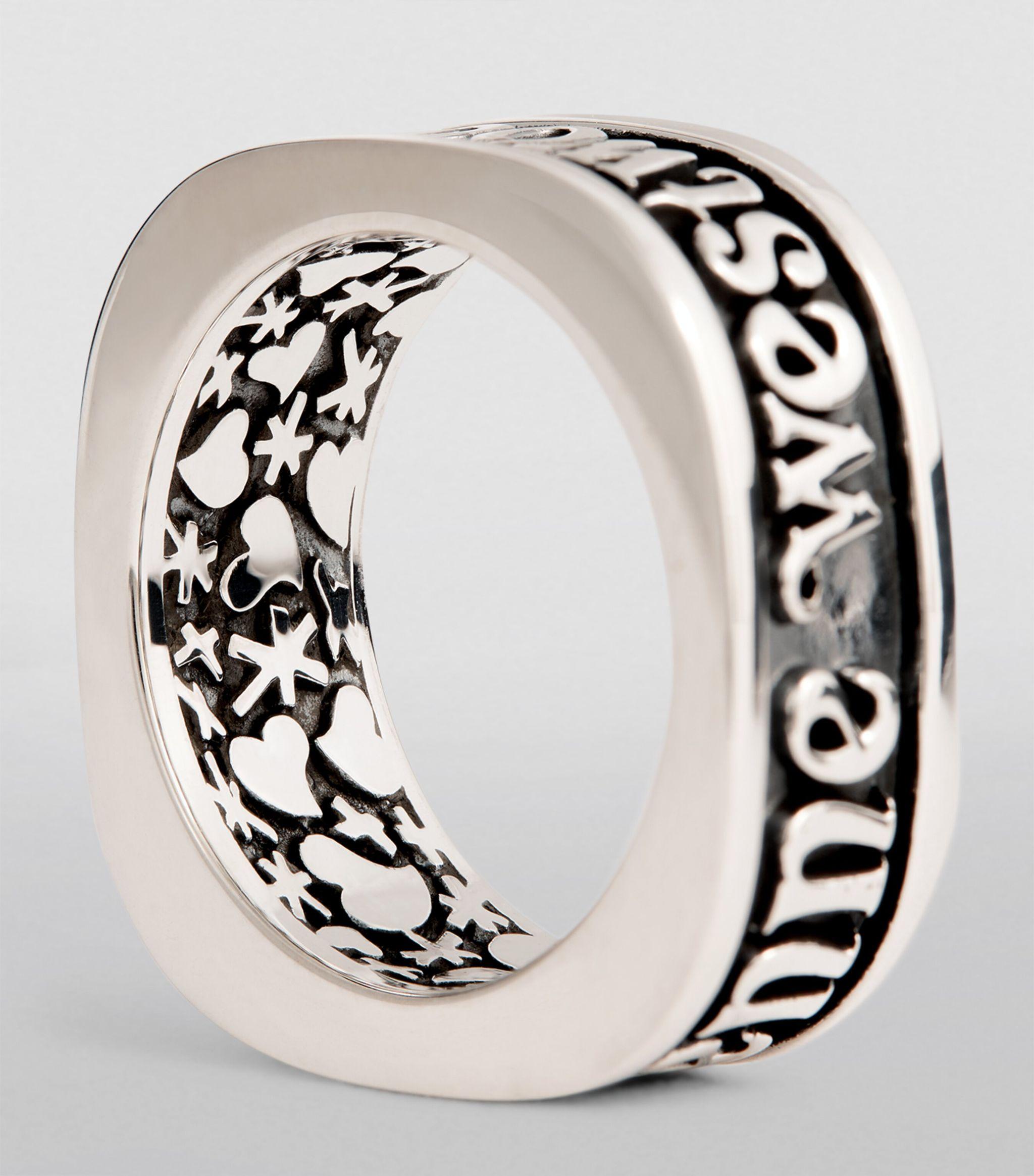Vivienne Westwood Sterling Silver Scilly Ring in Black for