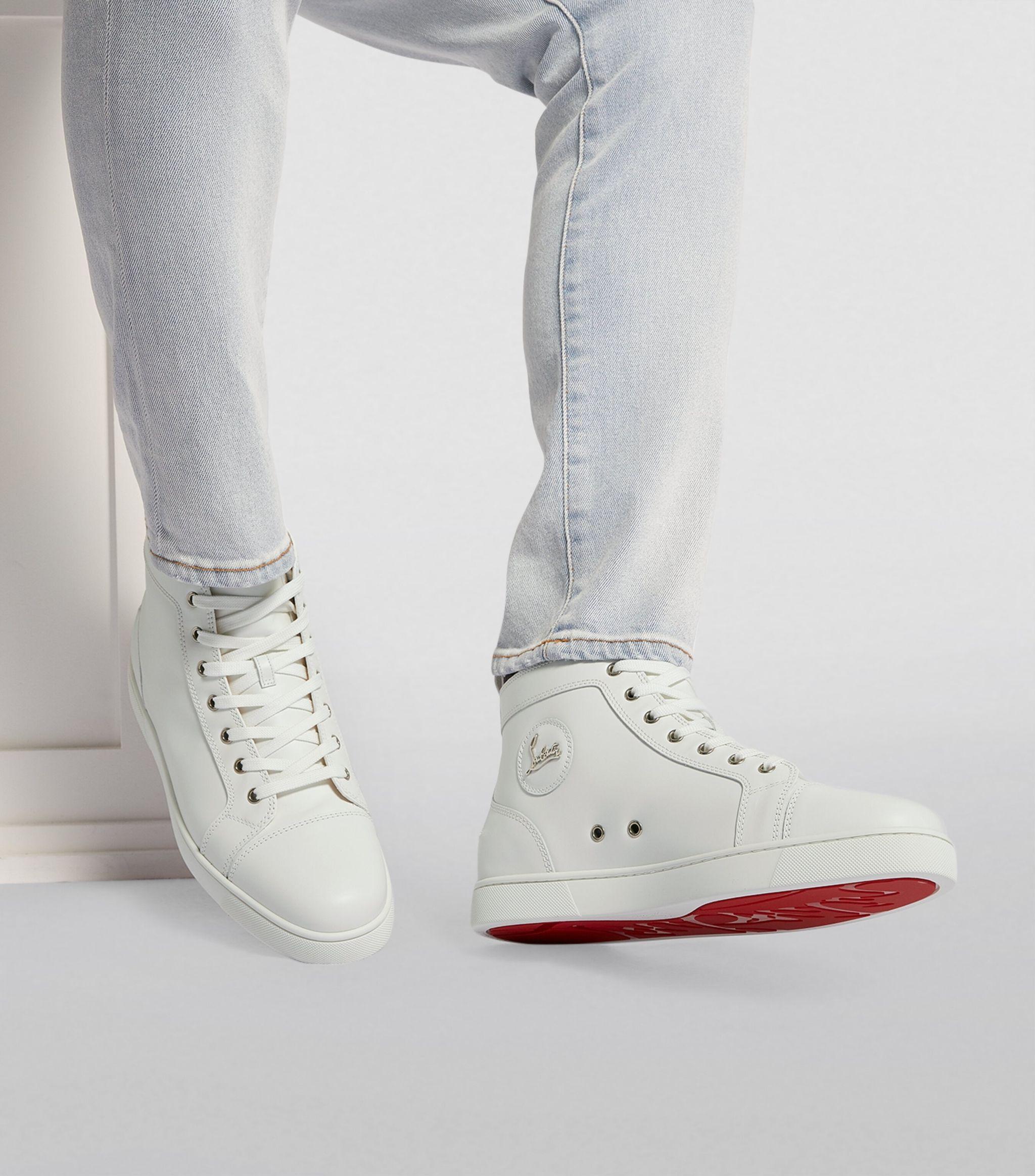 CHRISTIAN LOUBOUTIN Louis Leather High-Top Sneakers for Men