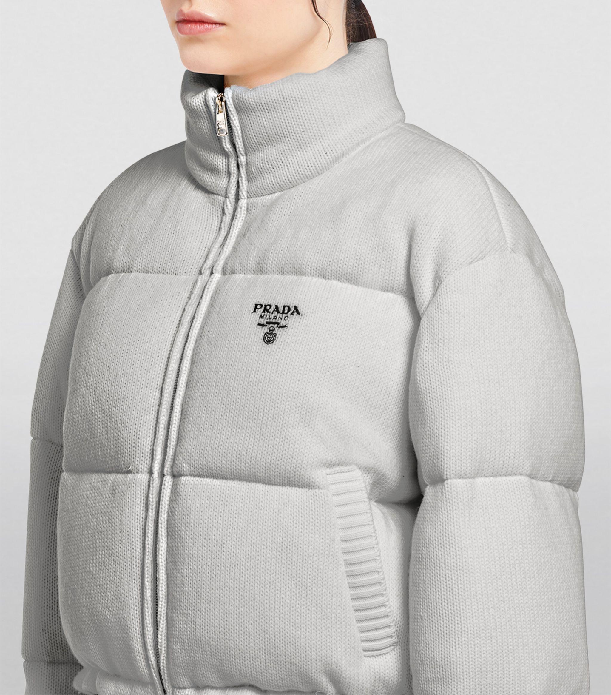 prada gray puffer