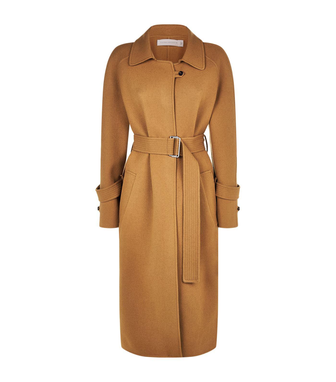 Victoria Beckham Raglan Belted Woolcashmere Coat in Natural Lyst
