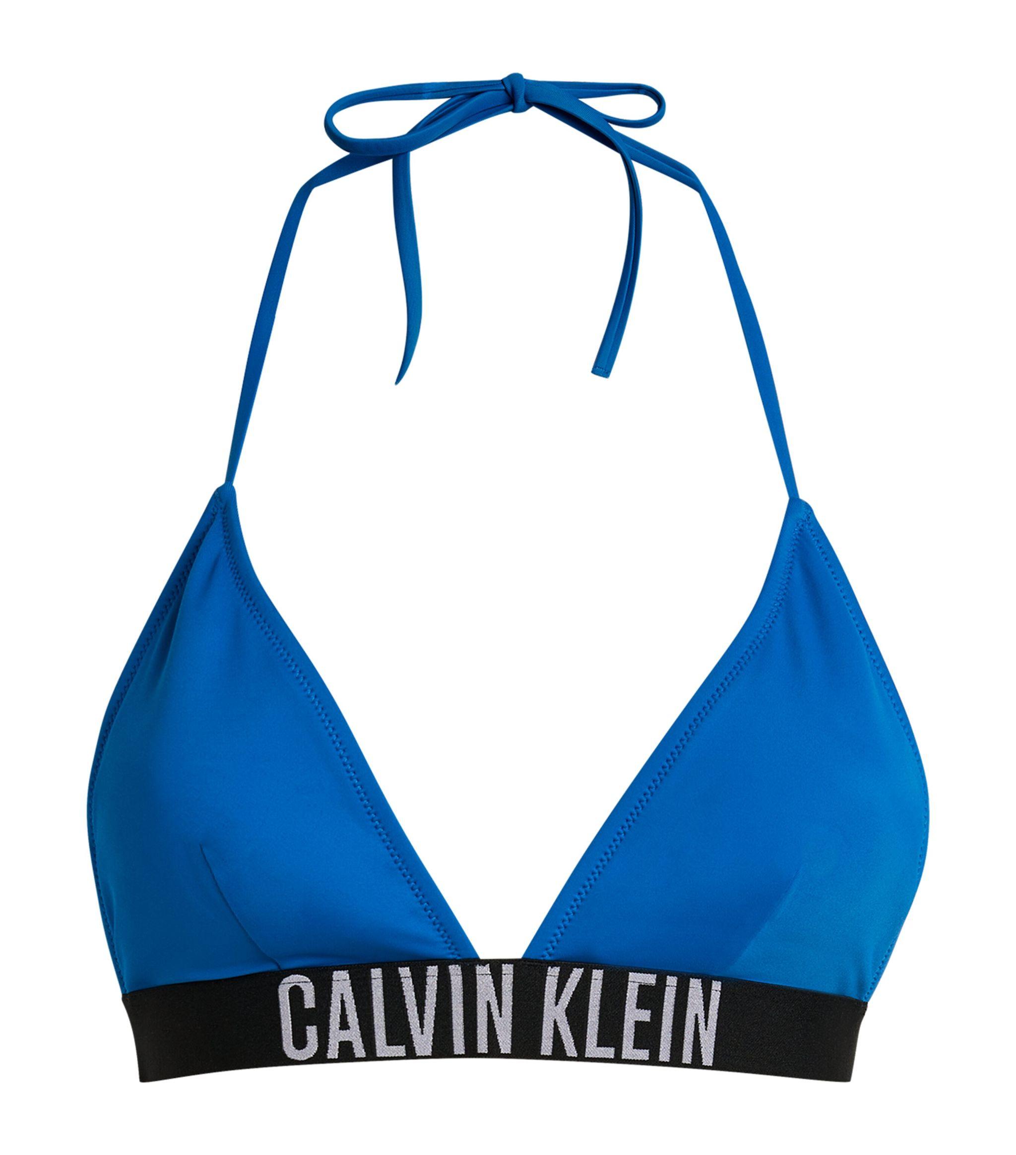 temperament vejviser Sanktion Calvin Klein Rib-knit Logo Bikini Top in Blue | Lyst