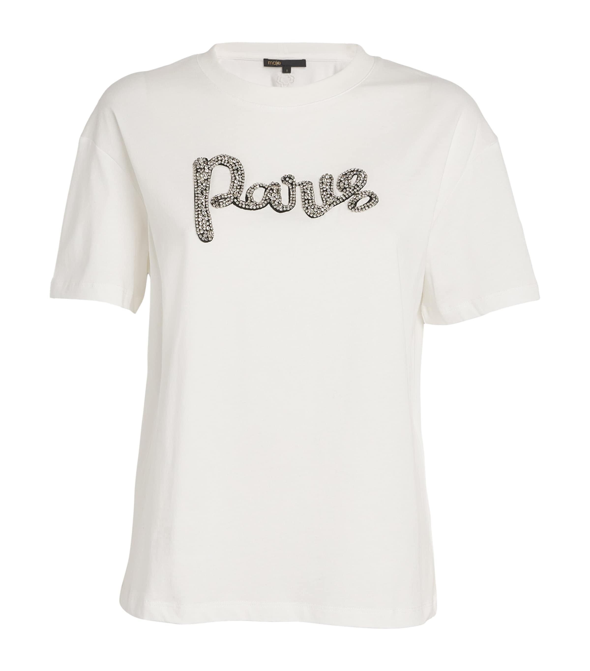 激安通販新作 T-Shirt Paris Crystal Maje in Lyst | White トップス