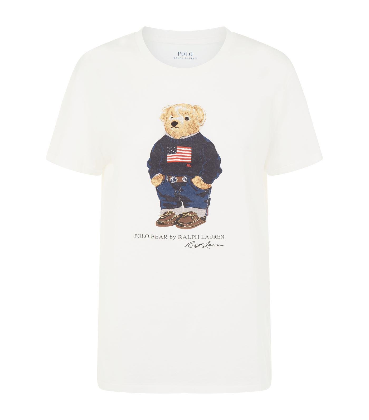 The sky bag pork Polo Ralph Lauren Polo Bear T-shirt in White for Men | Lyst