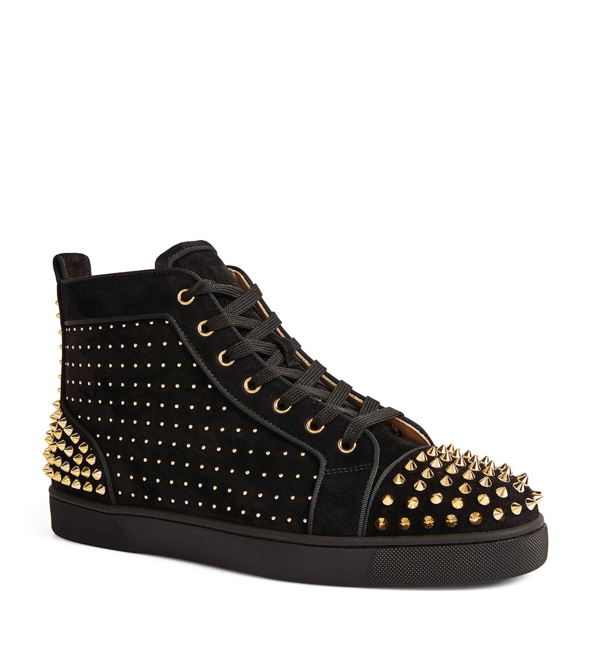 Christian Louboutin Lou Spikes 2 Plume Suede High top Sneakers in Red for Men Lyst