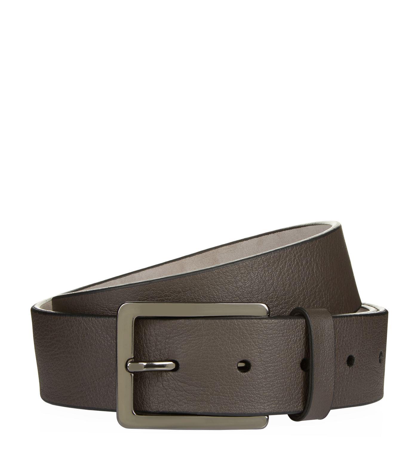 Lyst Harrods Raw Edge Leather Belt in Brown for Men