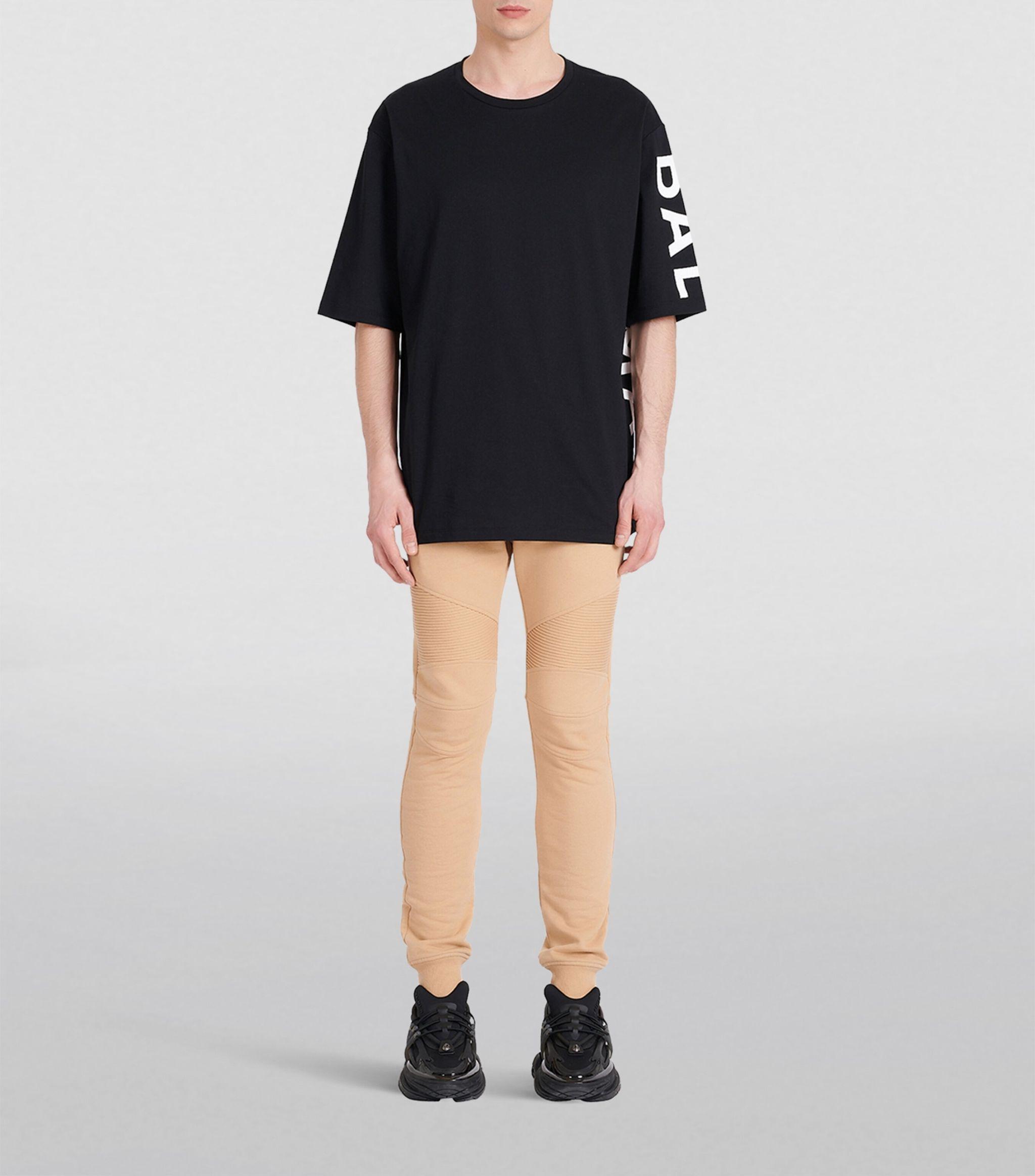 Balmain Oversized Logo T-shirt in Black for Men | Lyst