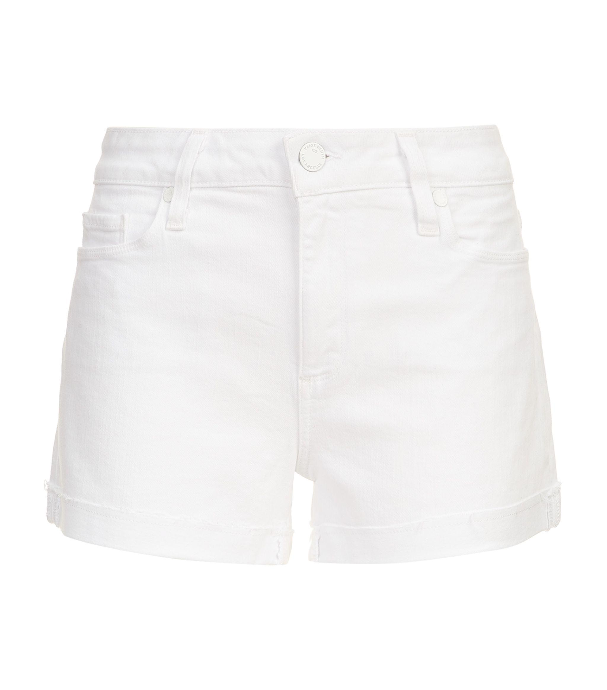PAIGE Denim Jimmy Jimmy Raw Hem Shorts in White - Save 1% - Lyst
