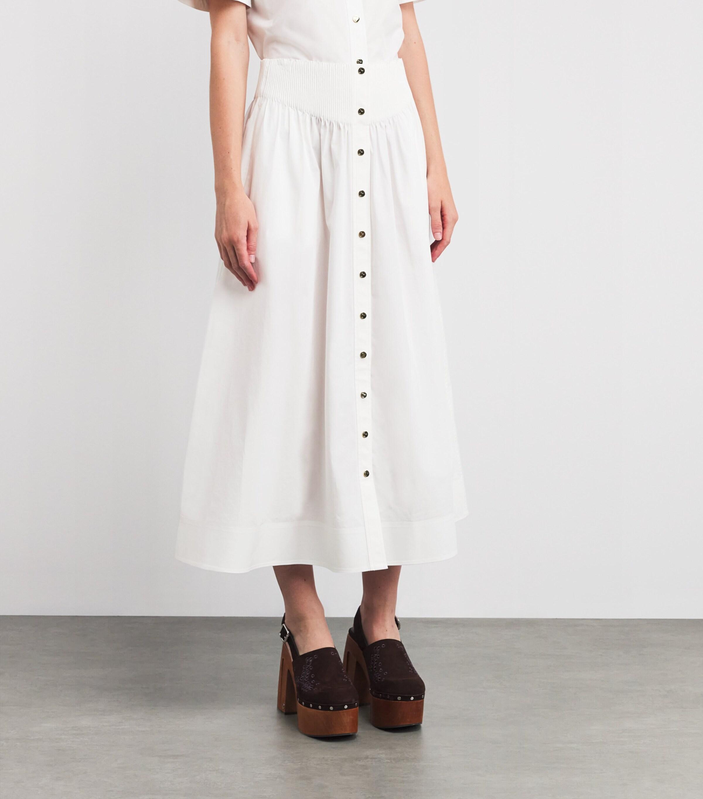 スカート Tory Burch Cotton Skirt With Logoed Buttons Tory Burch Skirts for Women | Online Sale up to 50% off | Lyst