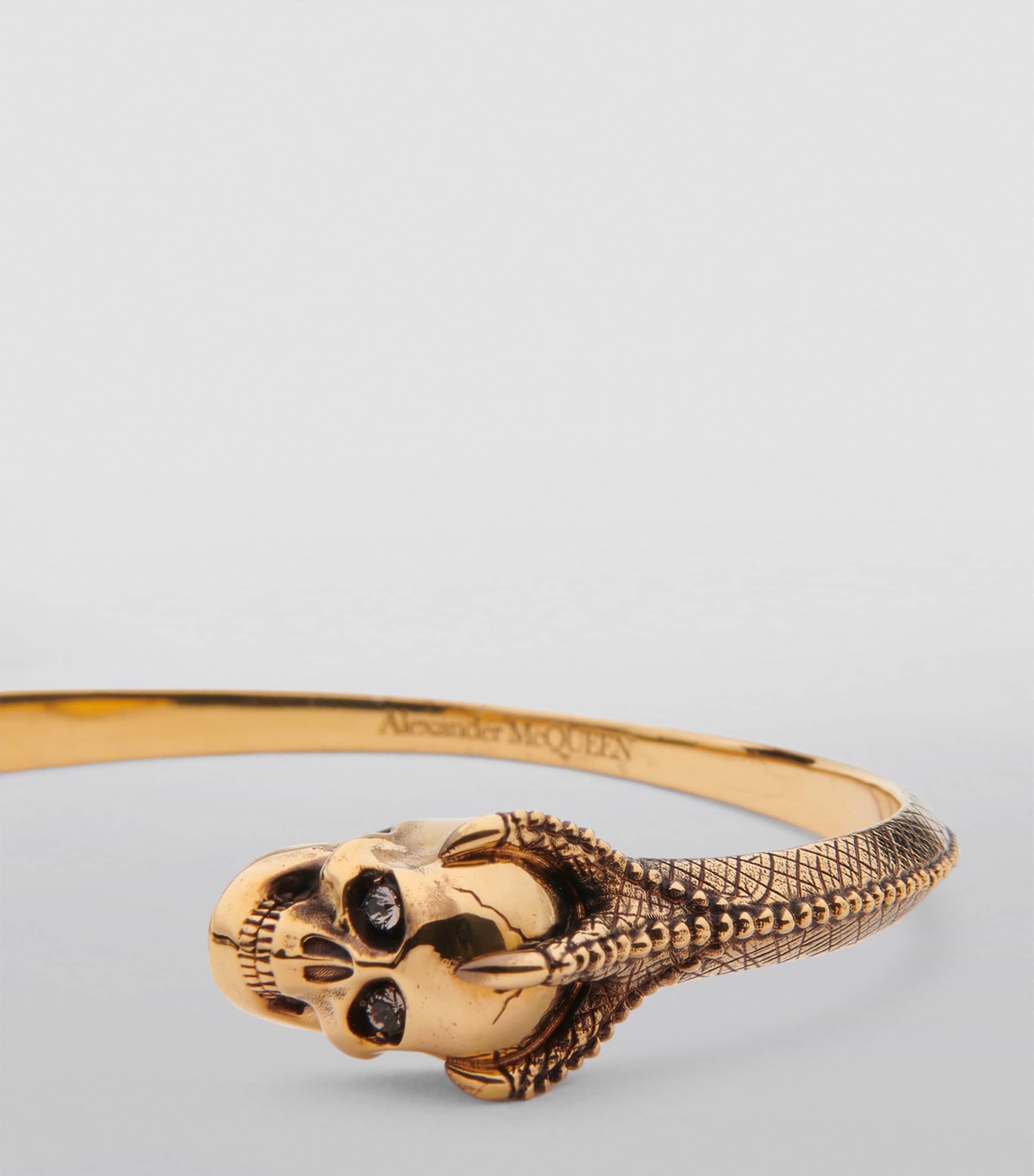 McQueen Victorian Skull Cuff Bracelet in Brown for Men | Lyst