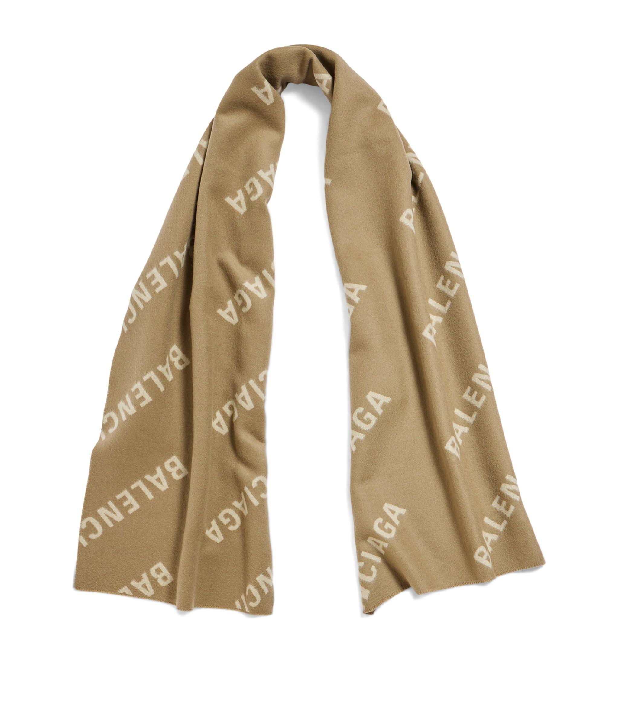 balenciaga wool logo scarf