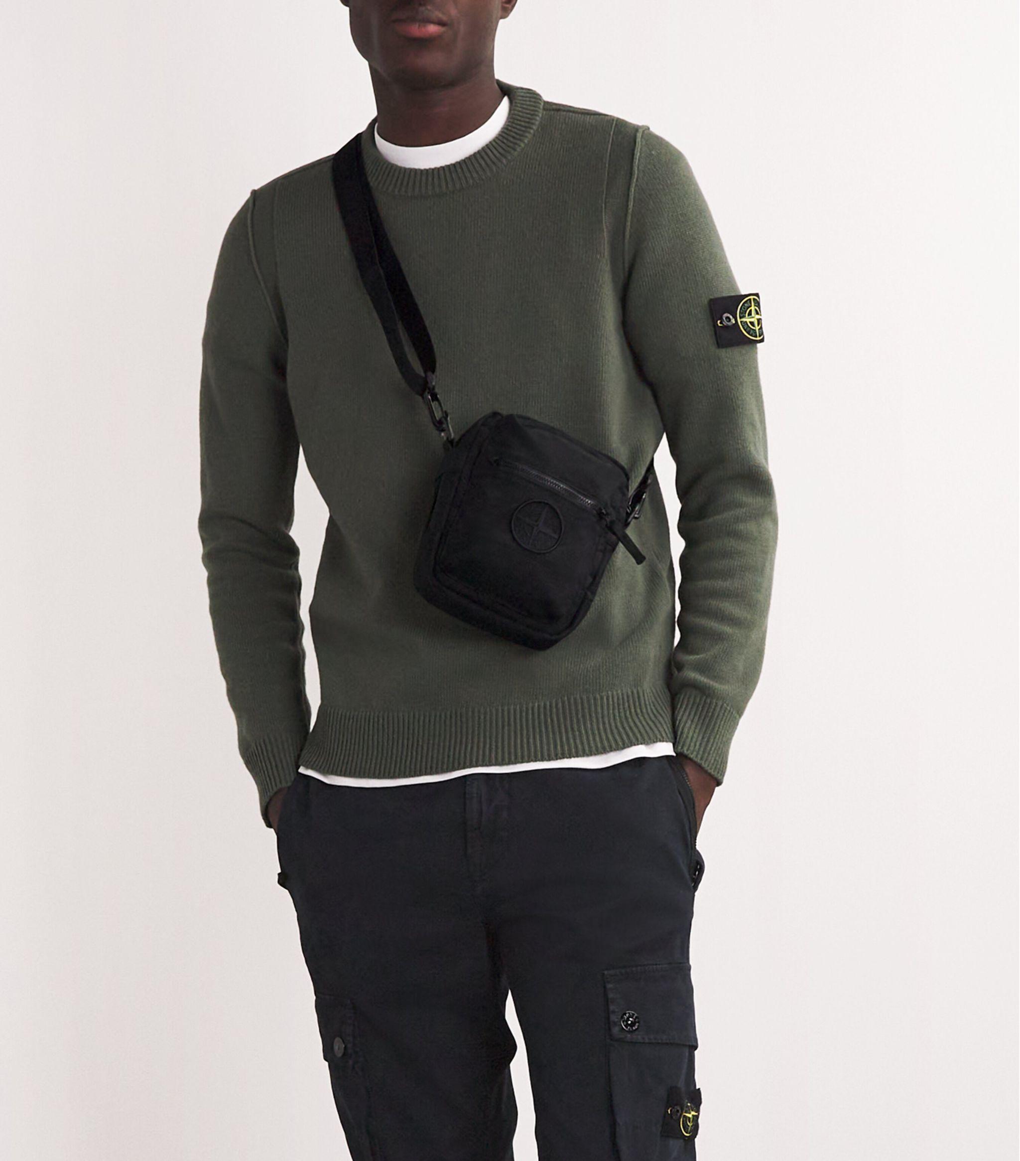 Stone Island Compass Logo Cross-body Bag in Black for Men | Lyst