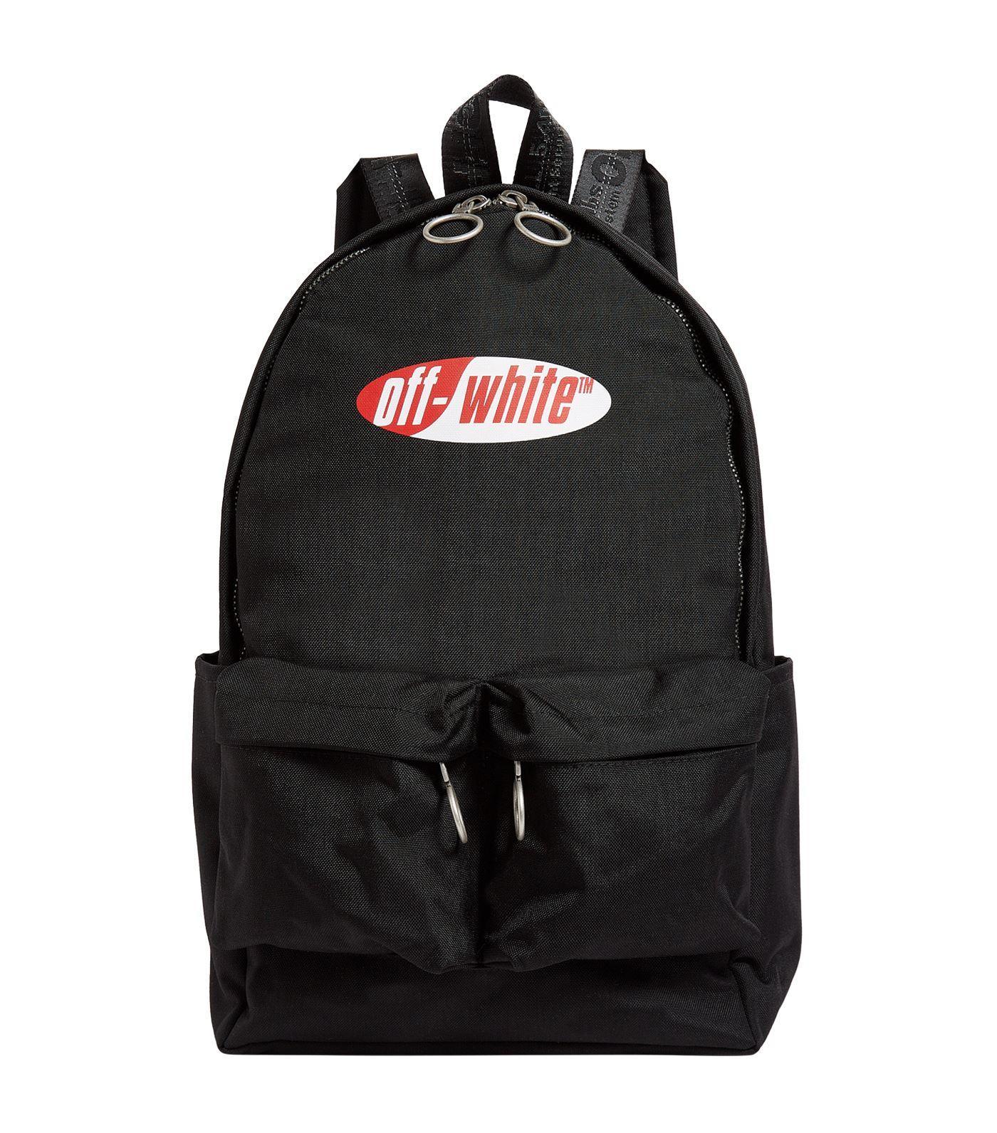 Off-White c/o Virgil Abloh Canvas Logo Backpack in Black for Men - Lyst
