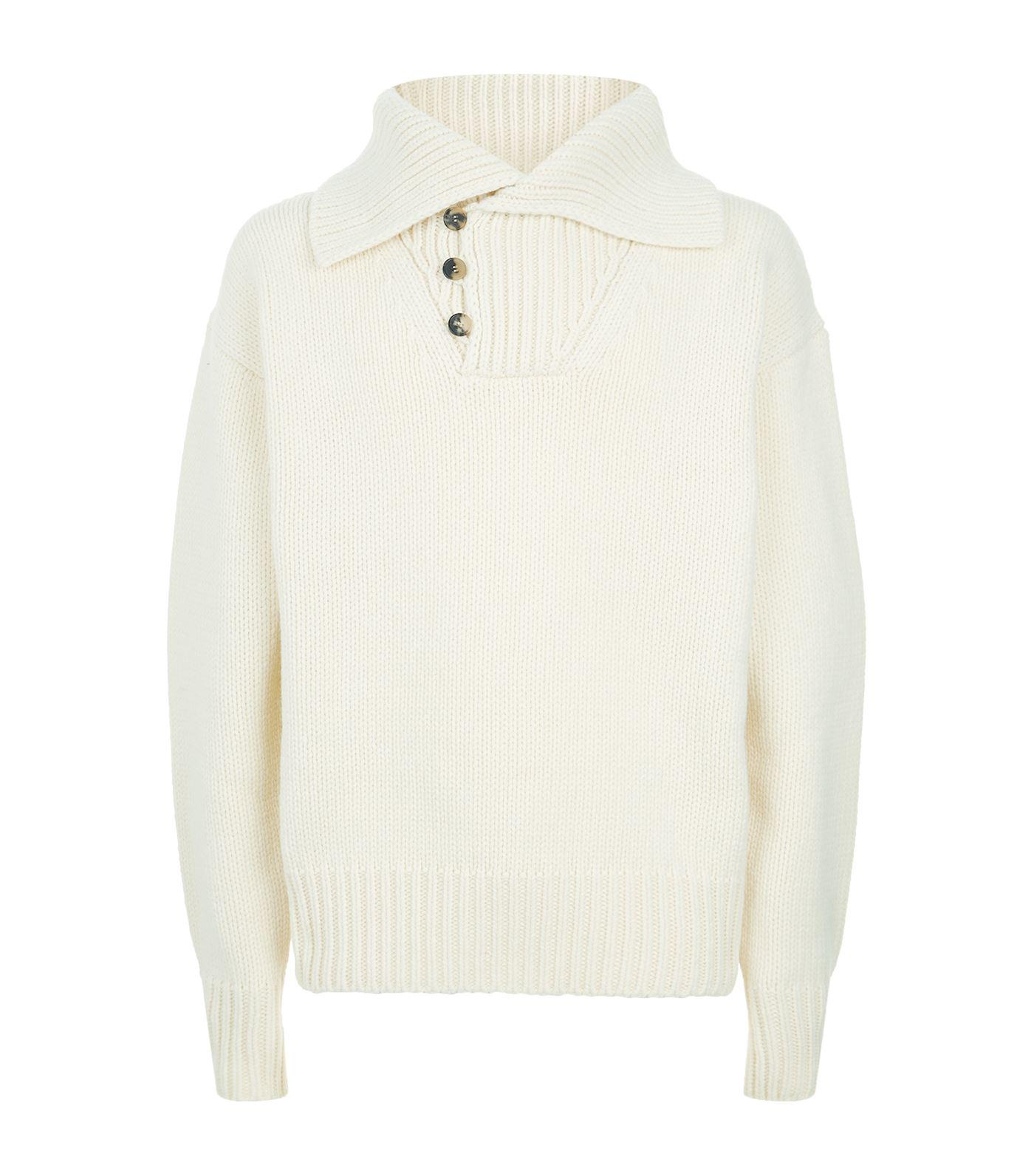 Lyst - Loewe Shawl Collar Sweater in White for Men