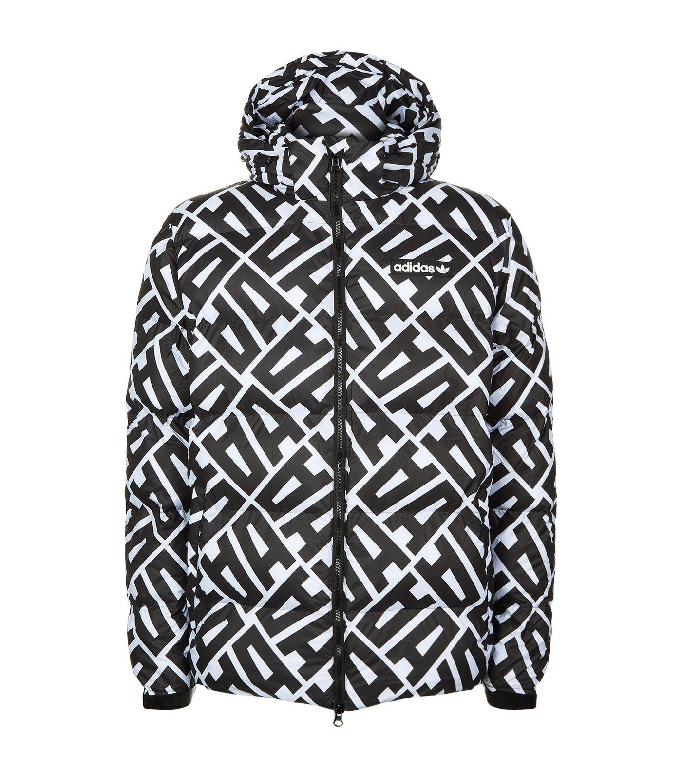 adidas black and white puffer jacket