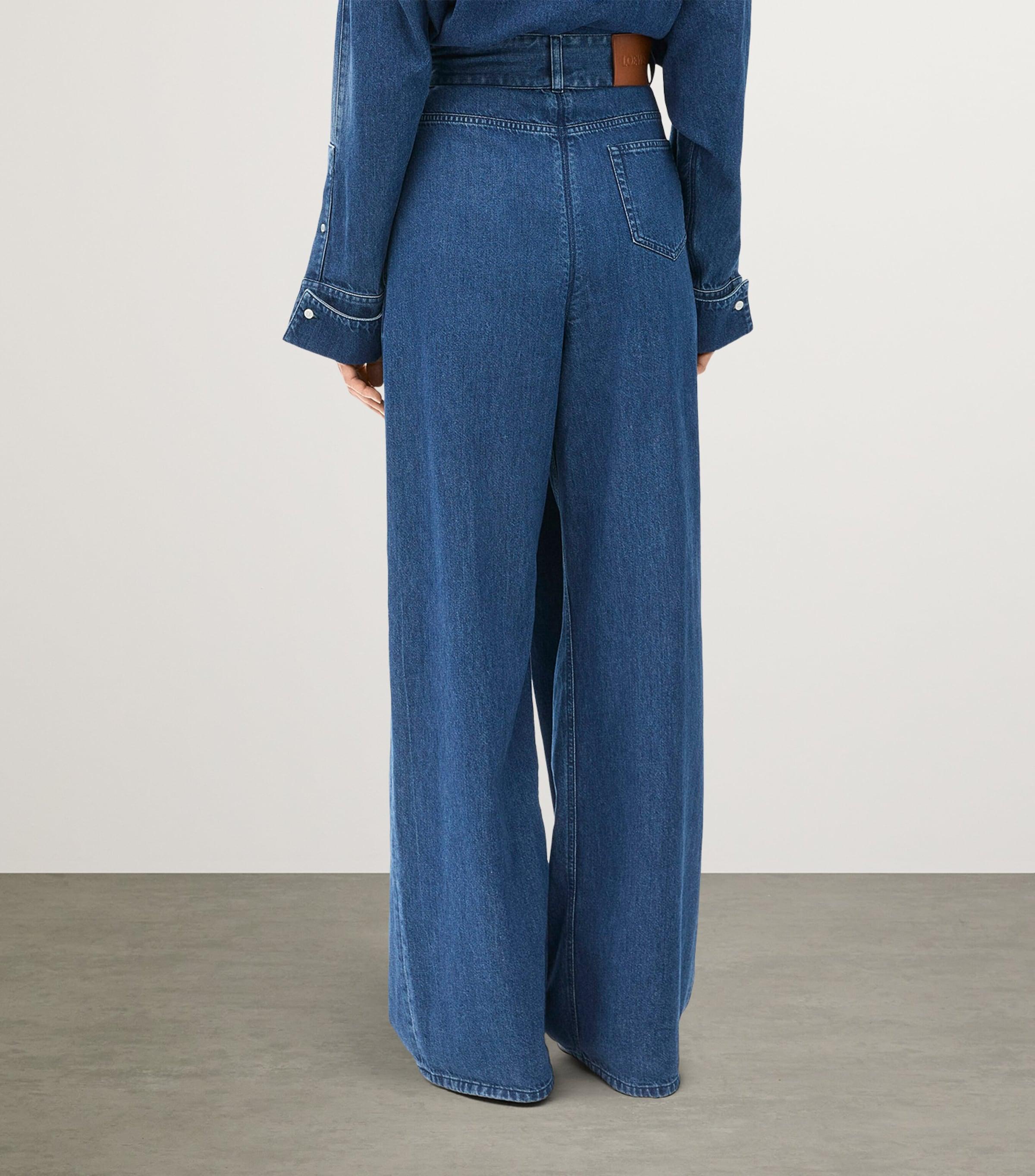 Loewe Wrap Wide-Leg Jeans in Blue | Lyst