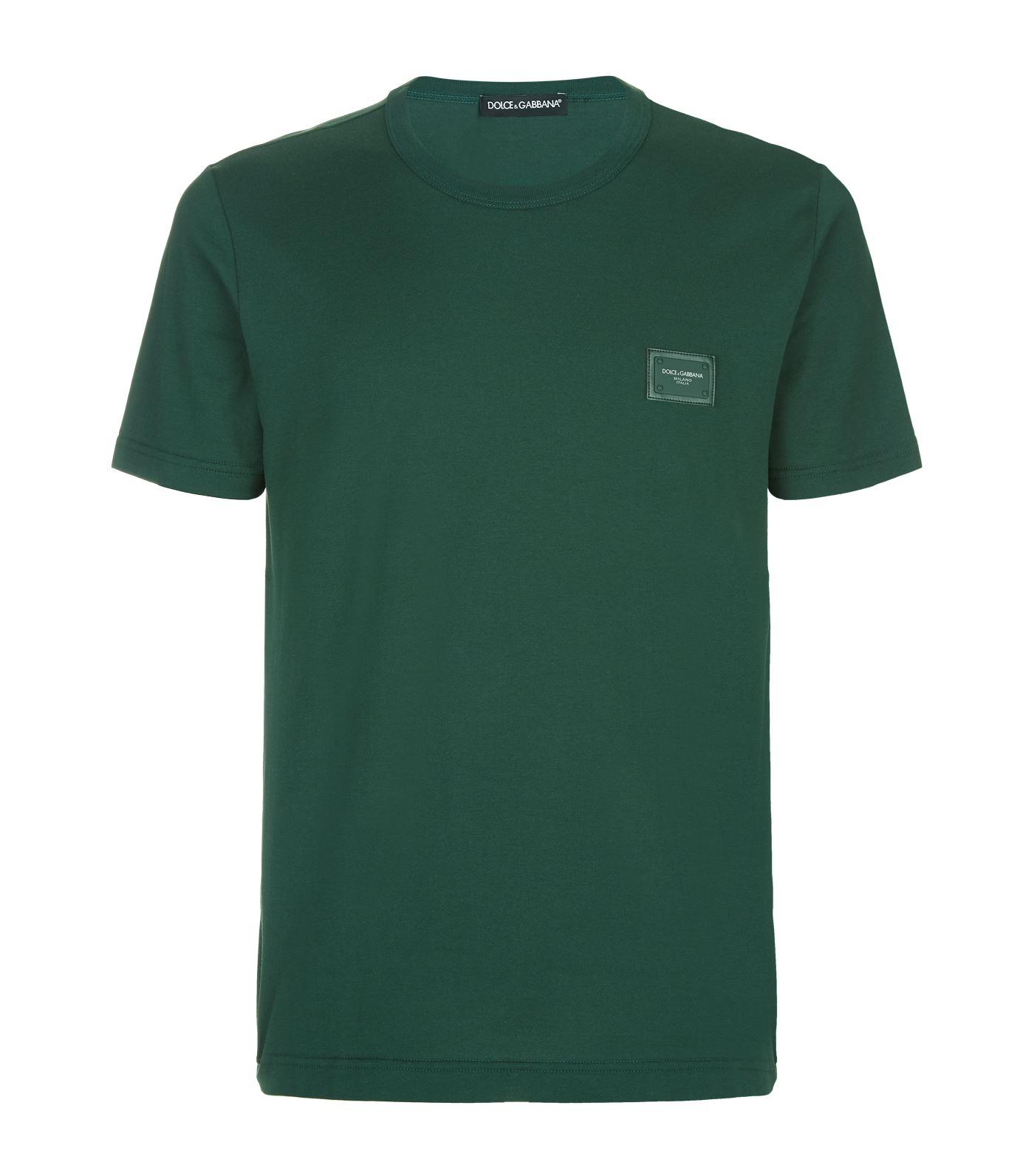 Barber labyrint bemærkede ikke Dolce & Gabbana Logo Plaque T-shirt in Green for Men | Lyst
