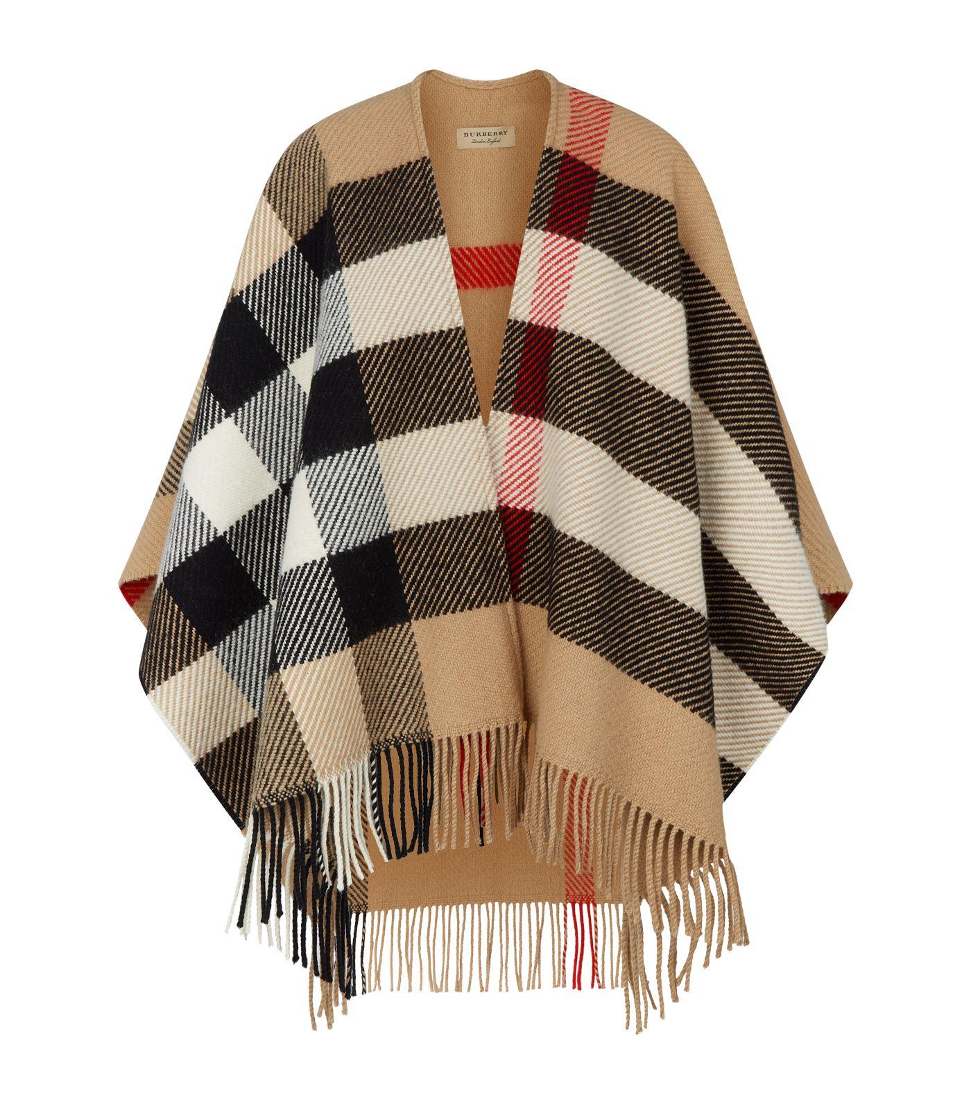 burberry mega check poncho