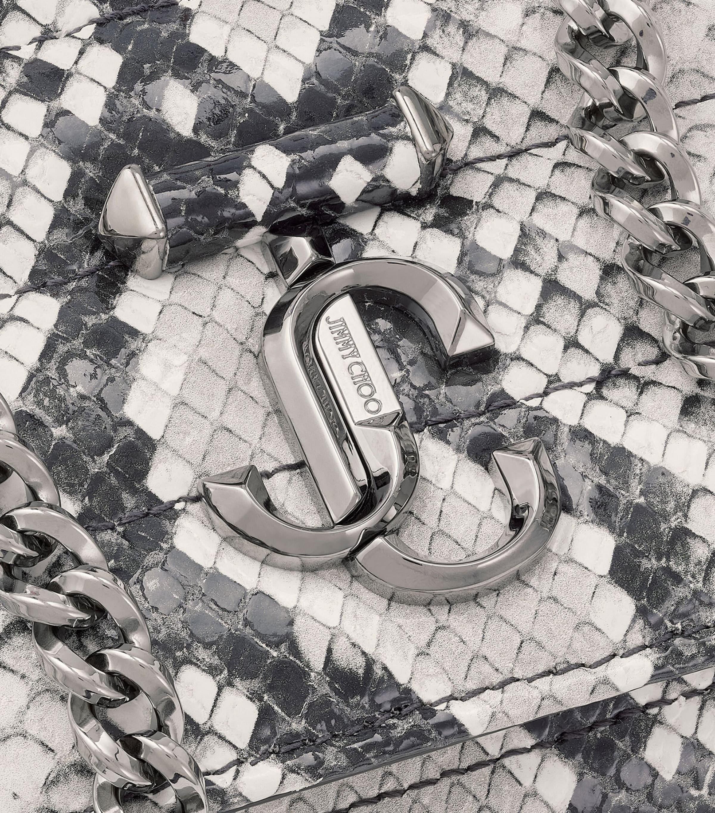 Jimmy Choo Gray Snakeskin Clutch This Jimmy Choo bag is available on the website. A classic  main image 3