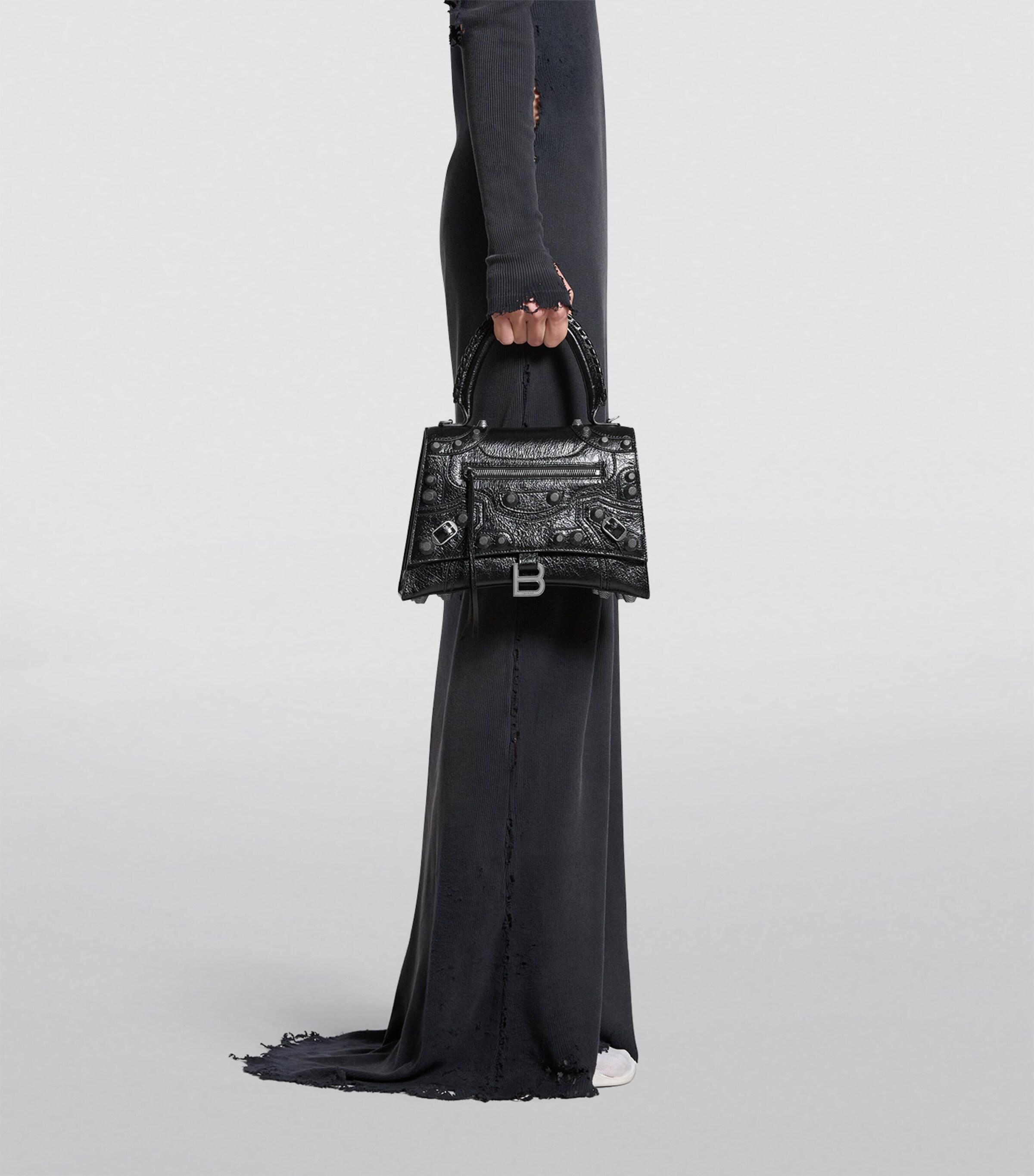 【BALENCIAGA】HOURGLASS X LE CAGOLE ミディアム ハンドバッグ Balenciaga Leather Hourglass X Le Cagole Top-Handle Bag in