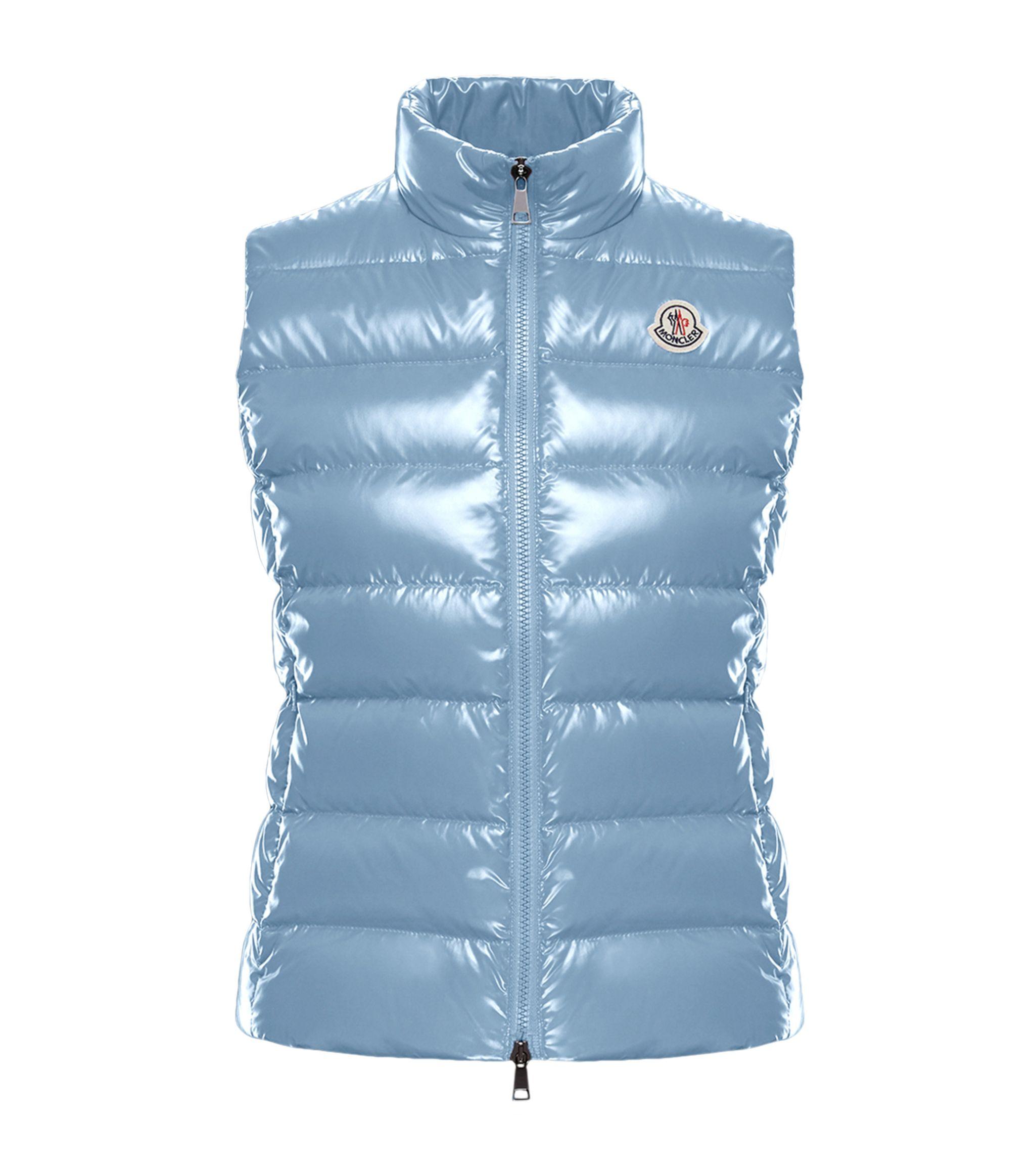Moncler Ghany Quilted Shell Down Gilet in Blue | Lyst UK