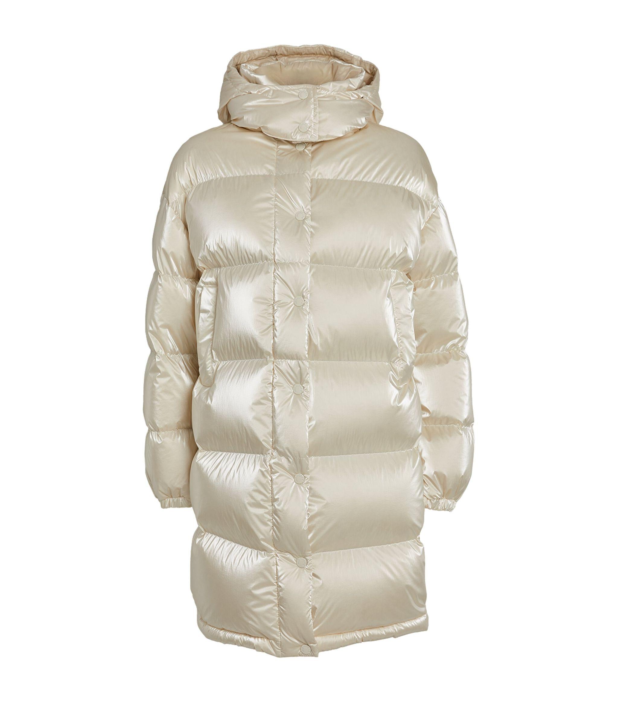 Moncler Down Gaou Parka Coat in White | Lyst