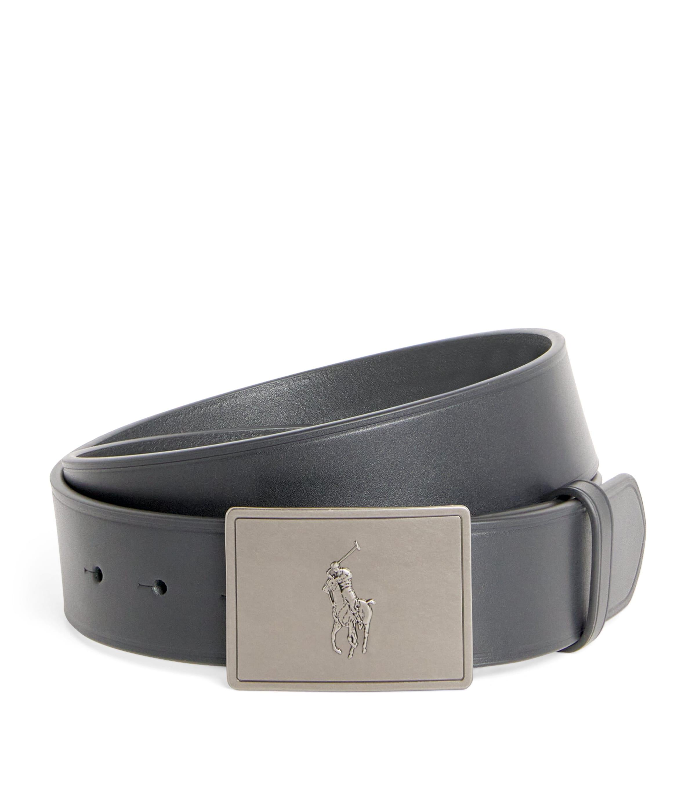 Polo by Ralph Lauren Gray Textured Leather Belt Polo Ralph Lauren TUMBLED LEATHER BELT - Belt - black - Zalando main image 2