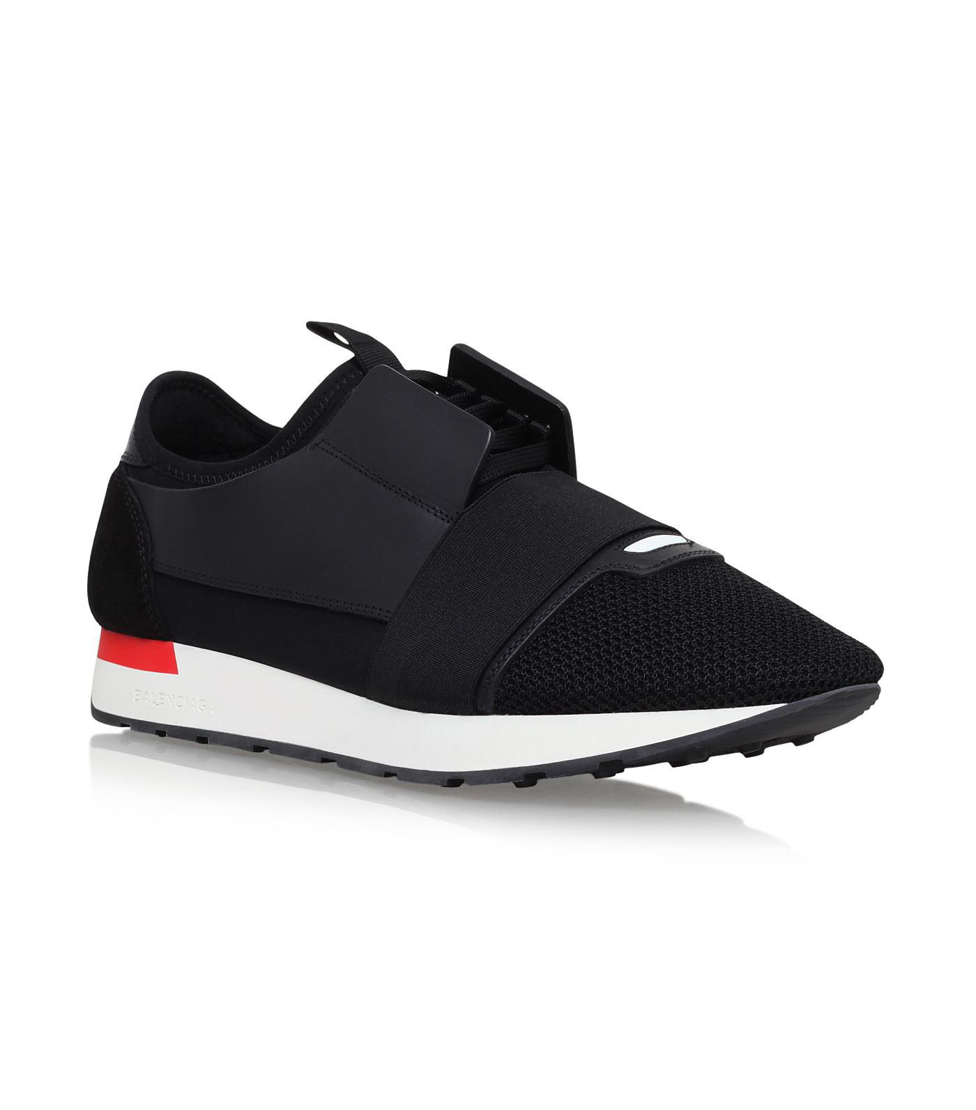 Balenciaga Leather Elastic Runner Sneakers in Black for Men - Lyst