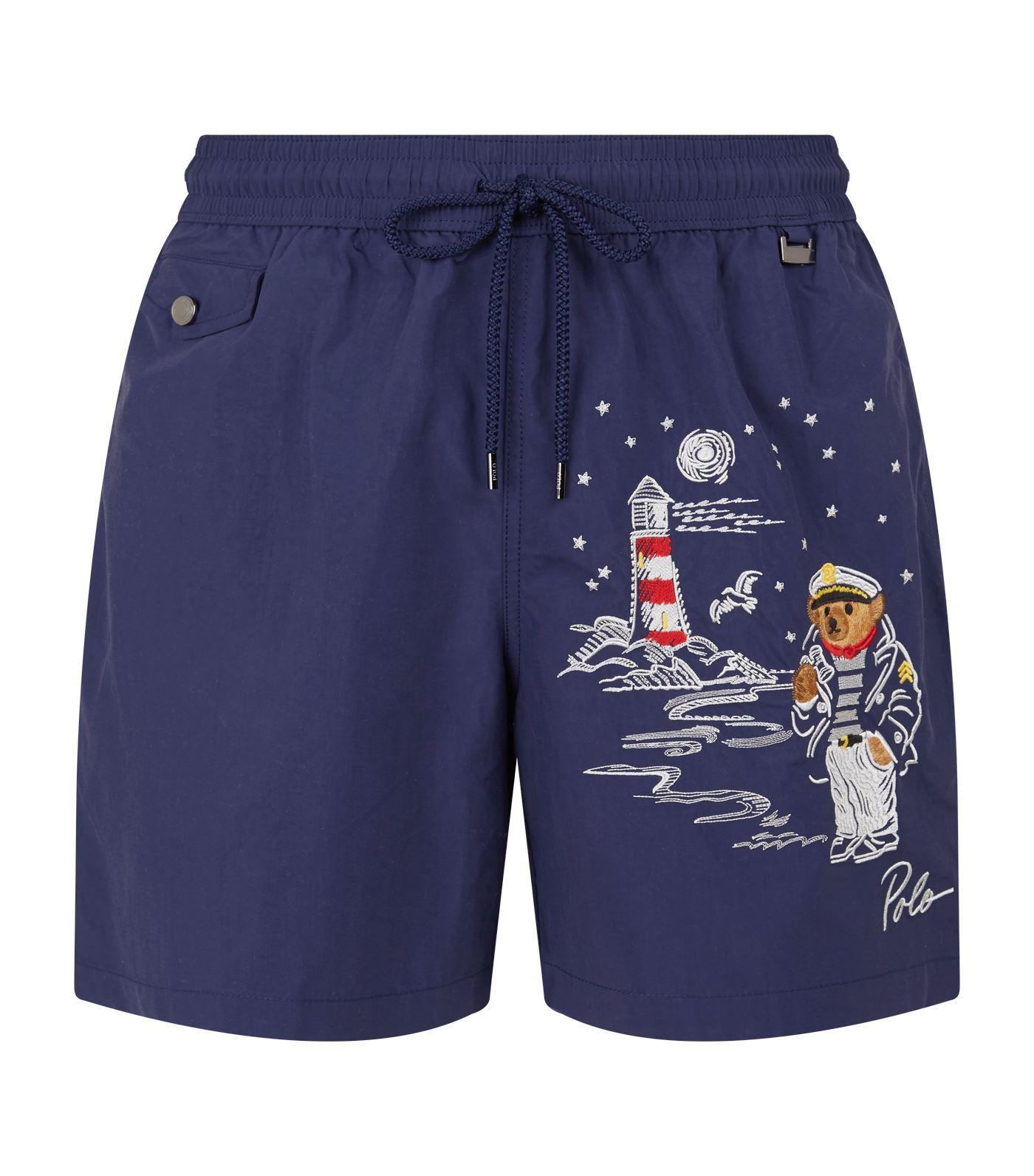 Polo Ralph Lauren Polo Bear Nautical Swim Shorts in Blue for Men
