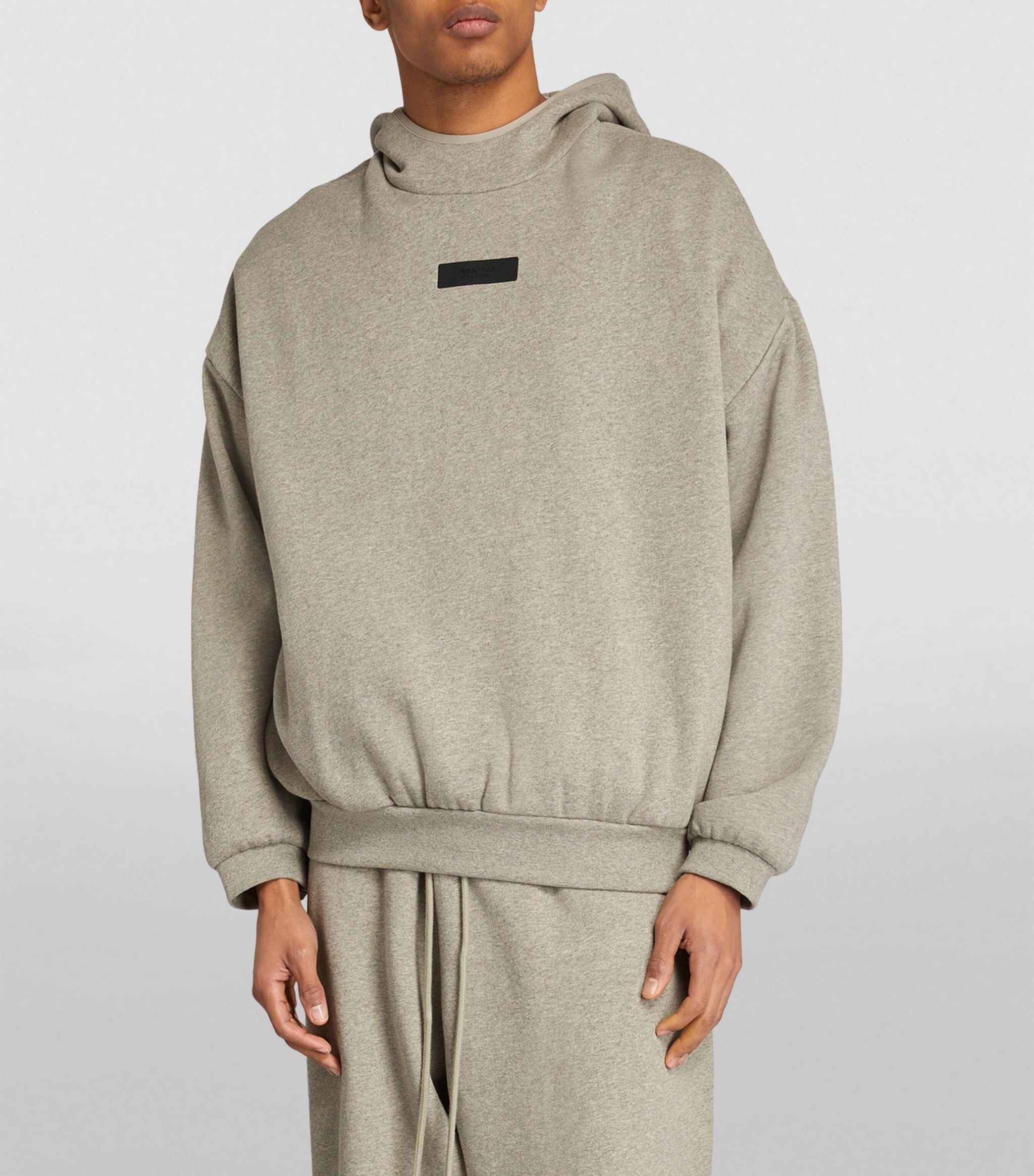 Fear Of God Logo-patch Hoodie in Gray for Men | Lyst