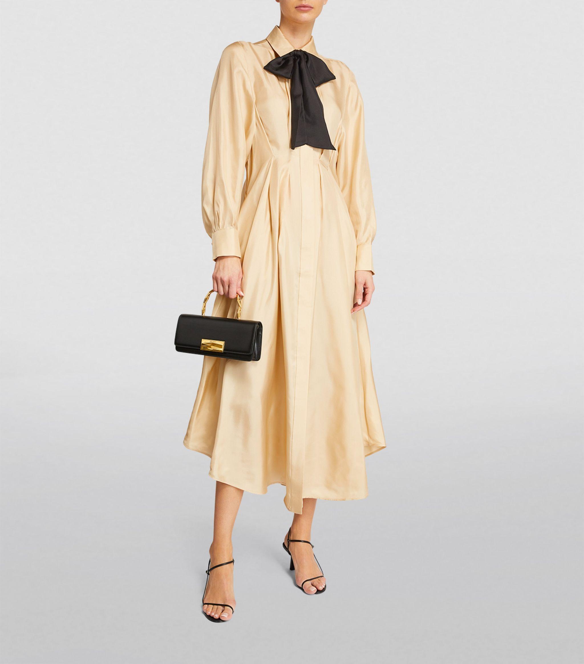 Zimmermann Silk Draped Shirt Dress in Natural Lyst