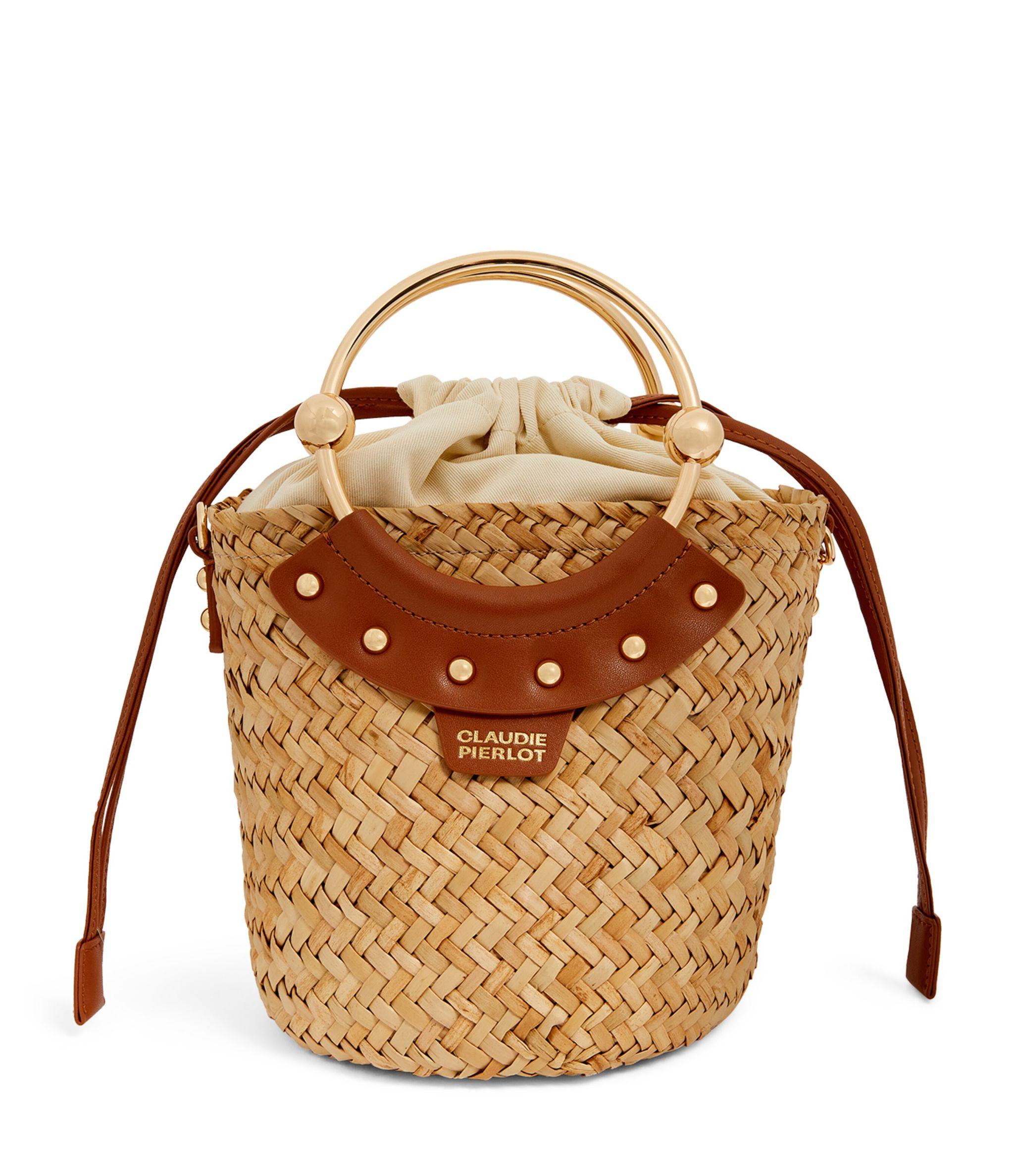 Claudie Pierlot Mini Straw Basket Bag in Metallic | Lyst