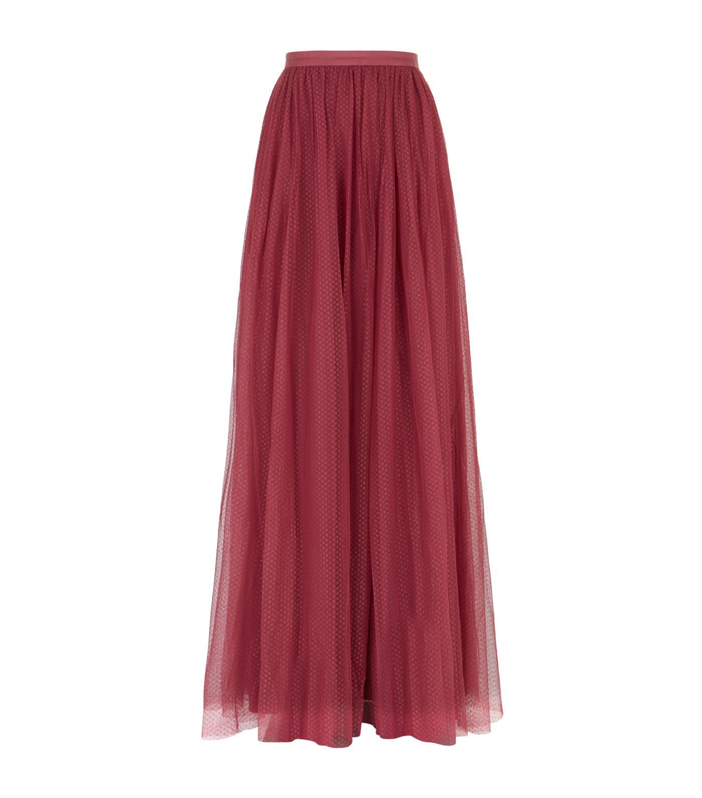 needle and thread dotted tulle maxi skirt