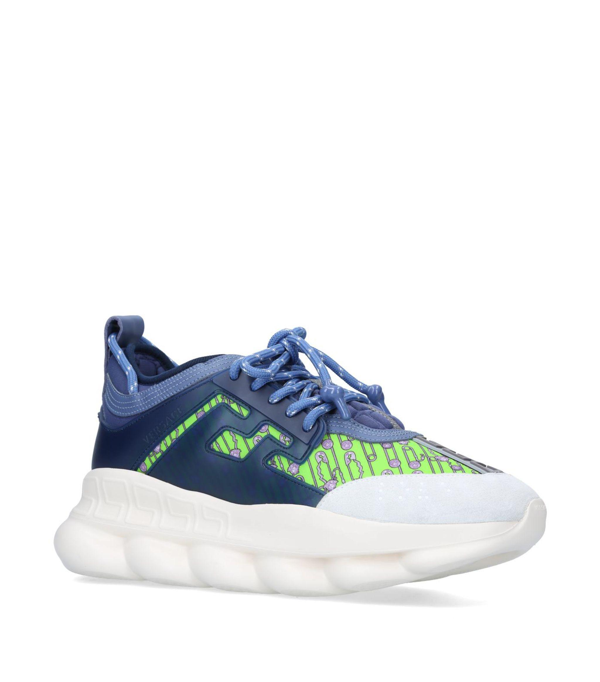 Versace Synthetic Chain Reaction Sneakers in Blue for Men - Lyst