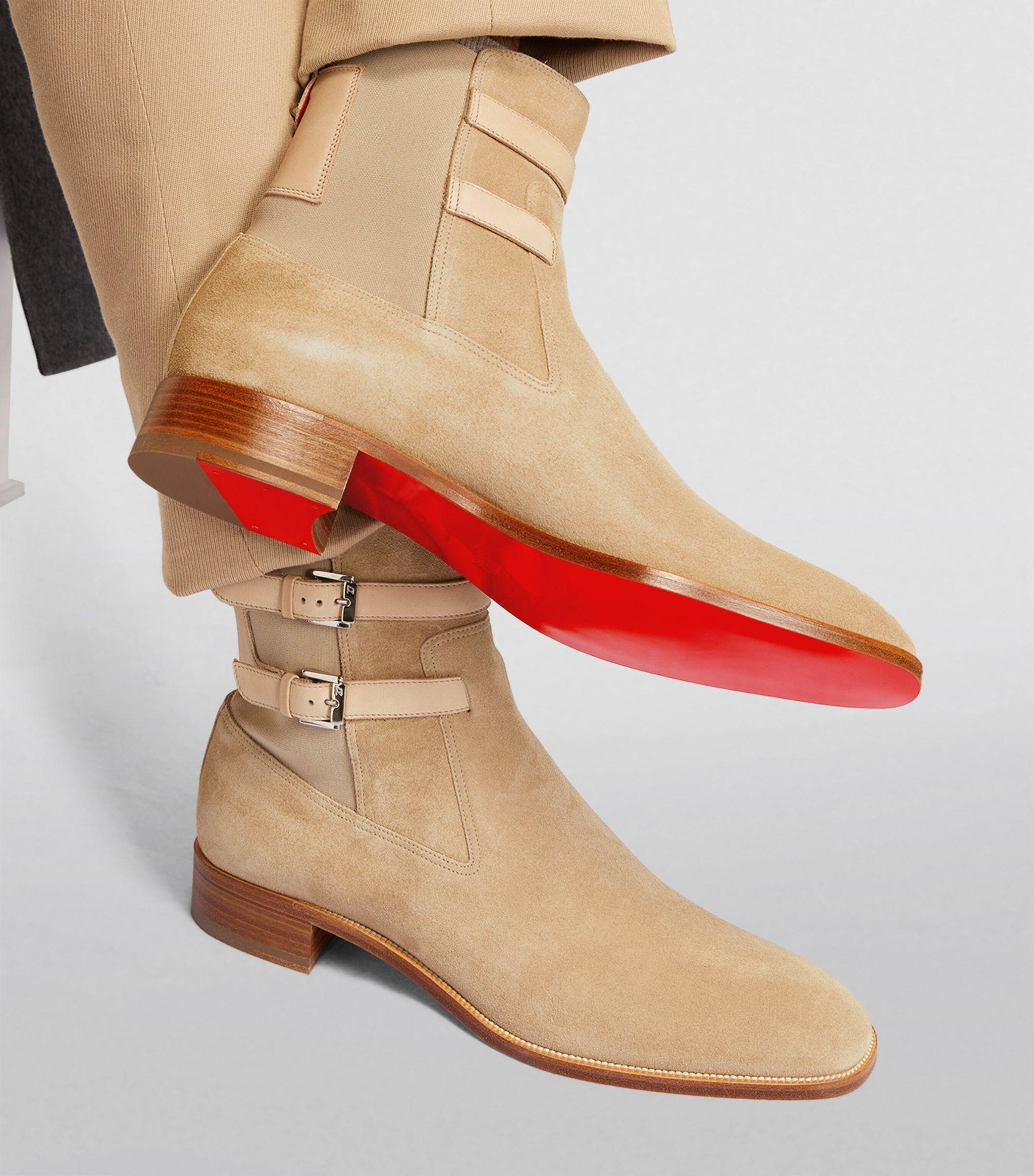 Christian Louboutin Tan Suede Lace-Up Men\'s Boots Christian Louboutin Boots for Men | The RealReal main image 2