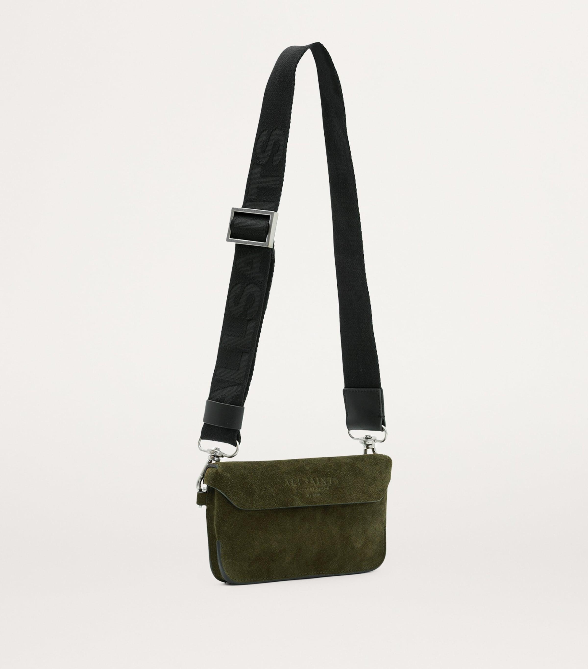 AllSaints Suede Zoe Cross-Body Bag in Black Lyst