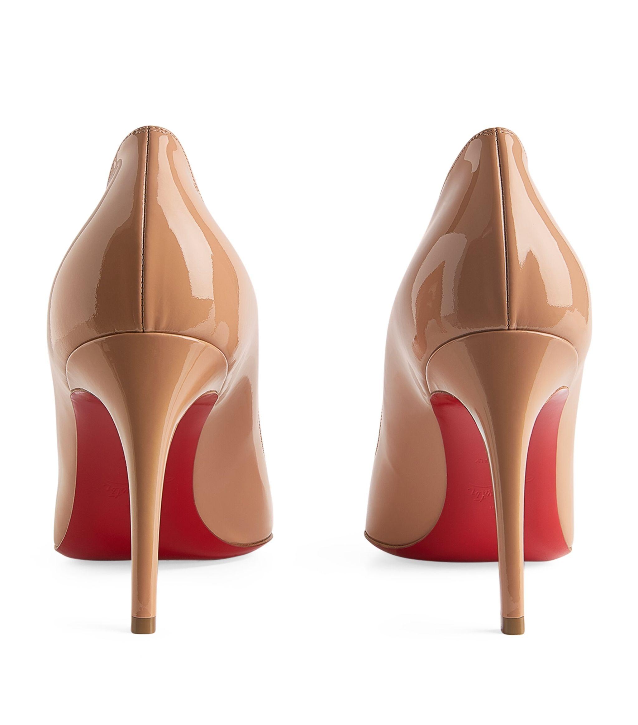 Christian Louboutin Pigalle Patent Leather Pumps 85 in Natural | Lyst
